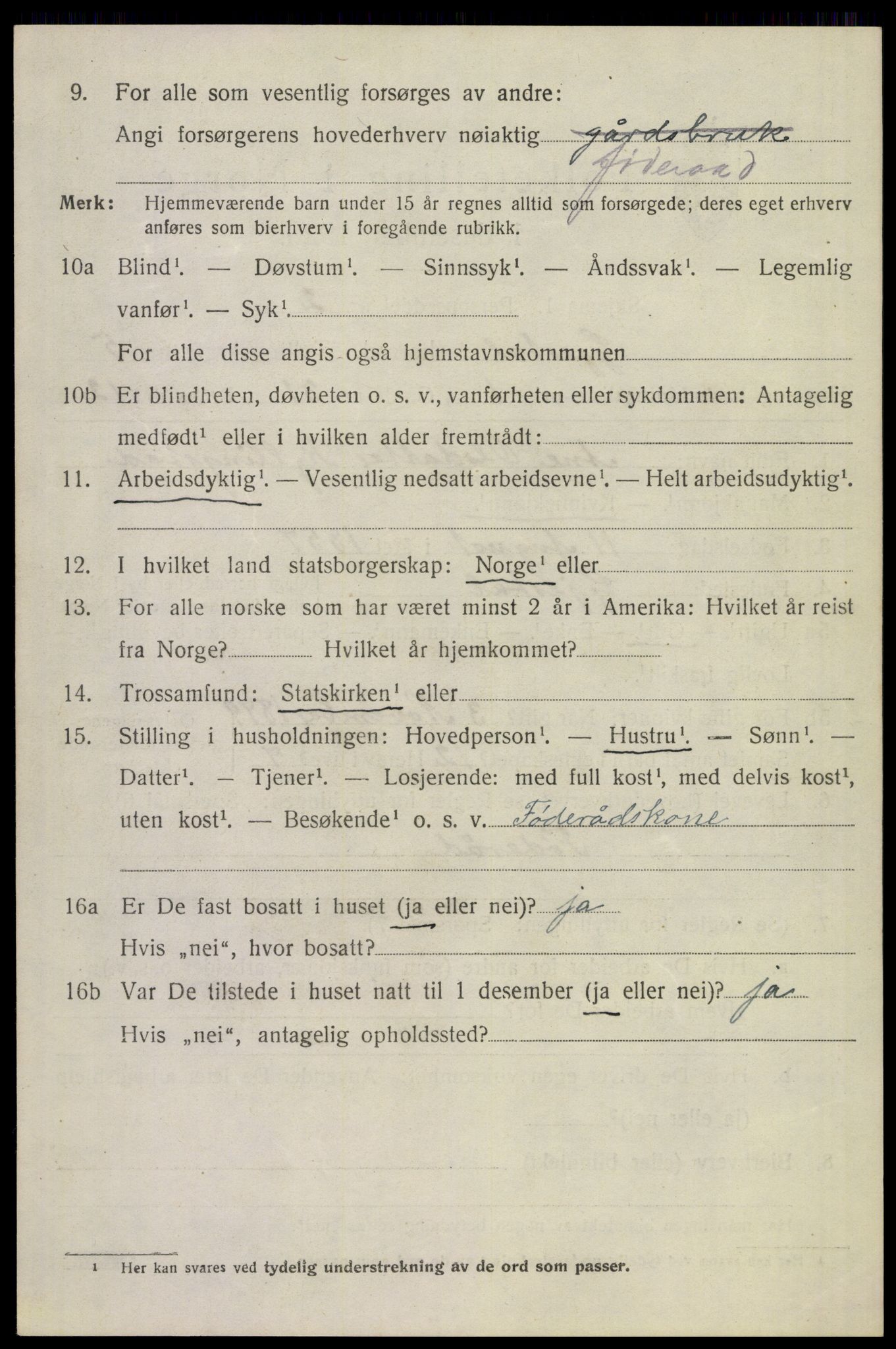 SAST, 1920 census for Gjesdal, 1920, p. 3103