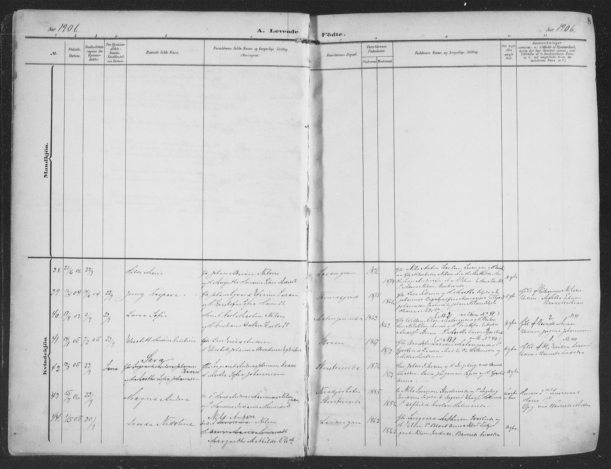 Balsfjord sokneprestembete, SATØ/S-1303/G/Ga/L0009klokker: Parish register (copy) no. 9, 1906-1920, p. 9