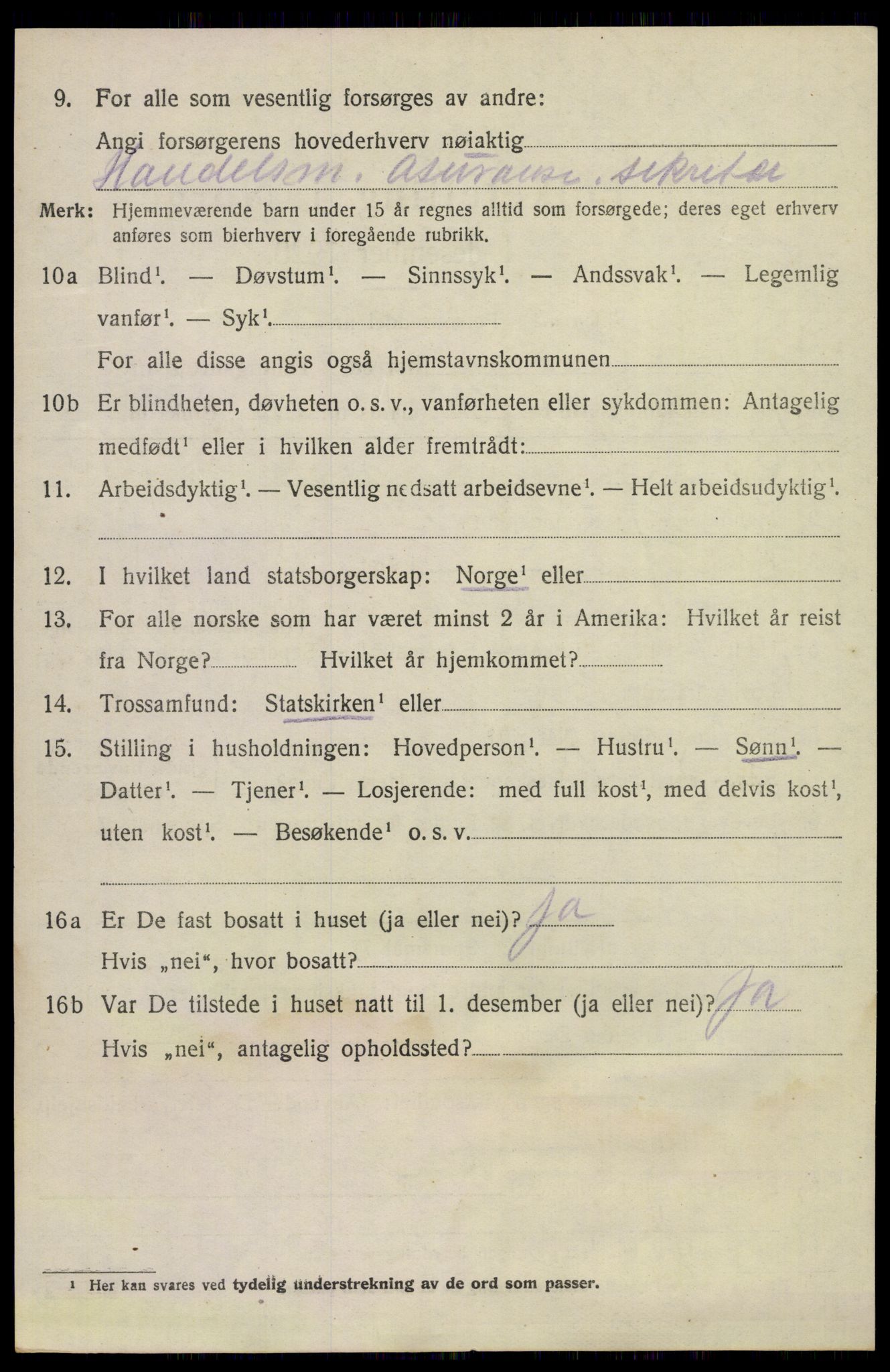 SAKO, 1920 census for Lunde, 1920, p. 4196