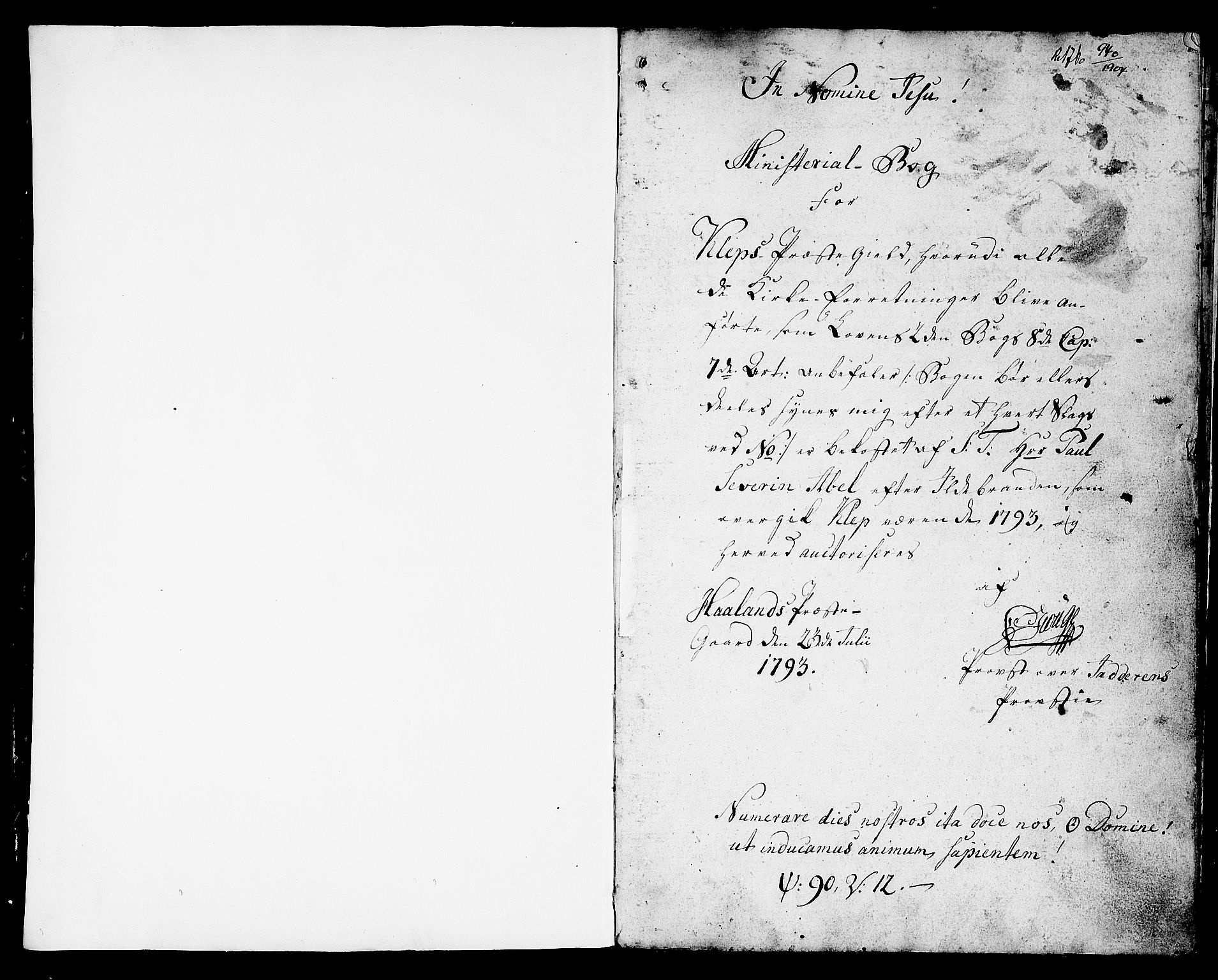 Klepp sokneprestkontor, SAST/A-101803/001/3/30BA/L0001: Parish register (official) no. A 1, 1793-1819