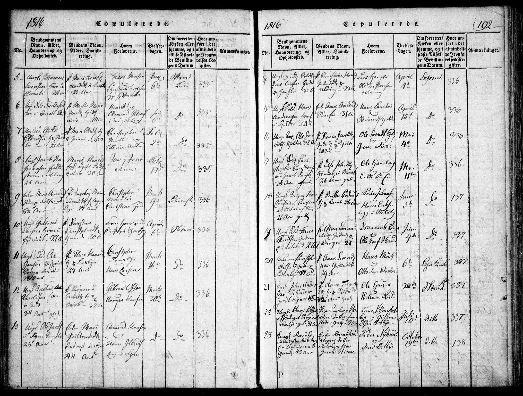 Skedsmo prestekontor Kirkebøker, SAO/A-10033a/F/Fa/L0008: Parish register (official) no. I 8, 1815-1829, p. 192
