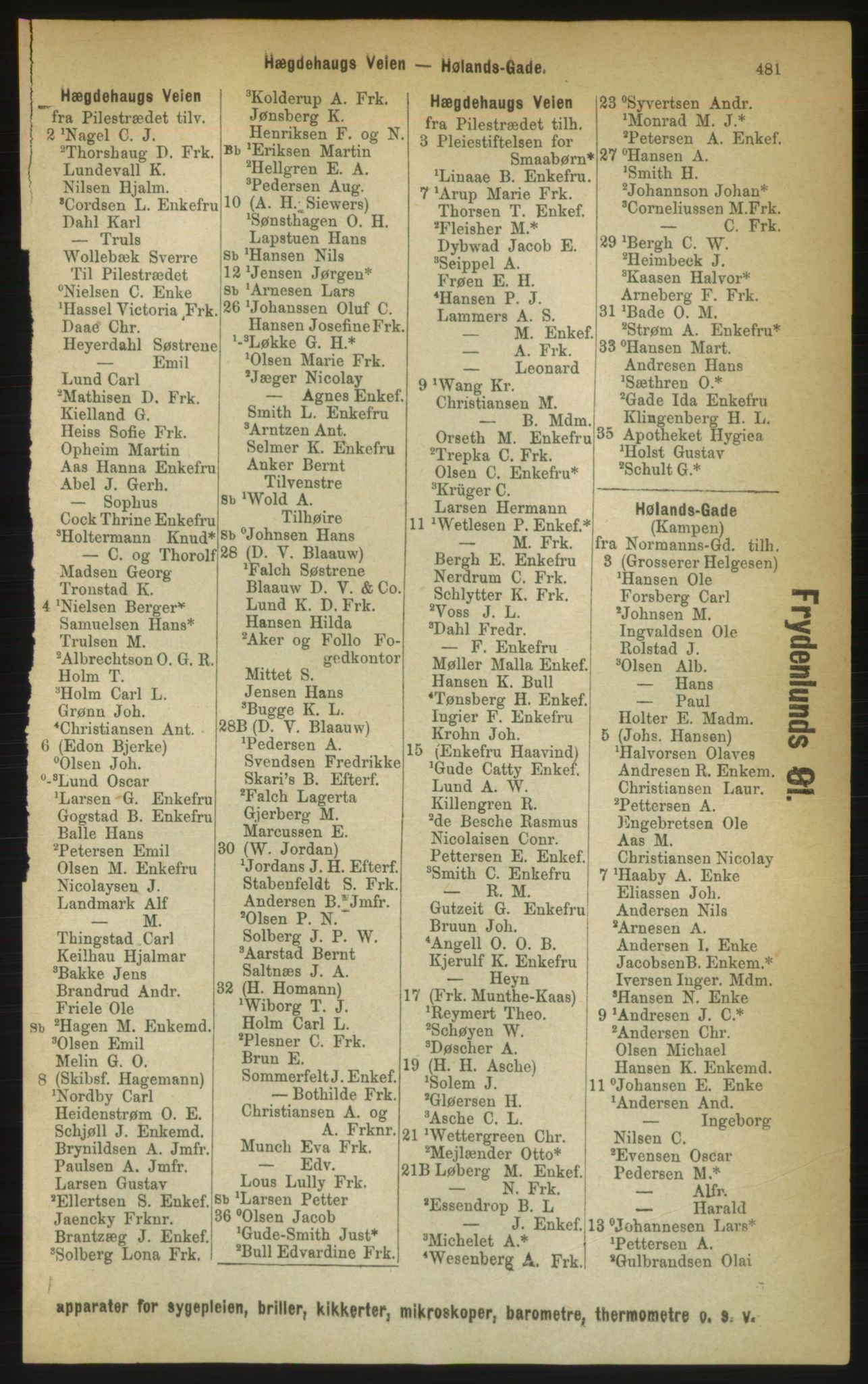 Kristiania/Oslo adressebok, PUBL/-, 1889, p. 481