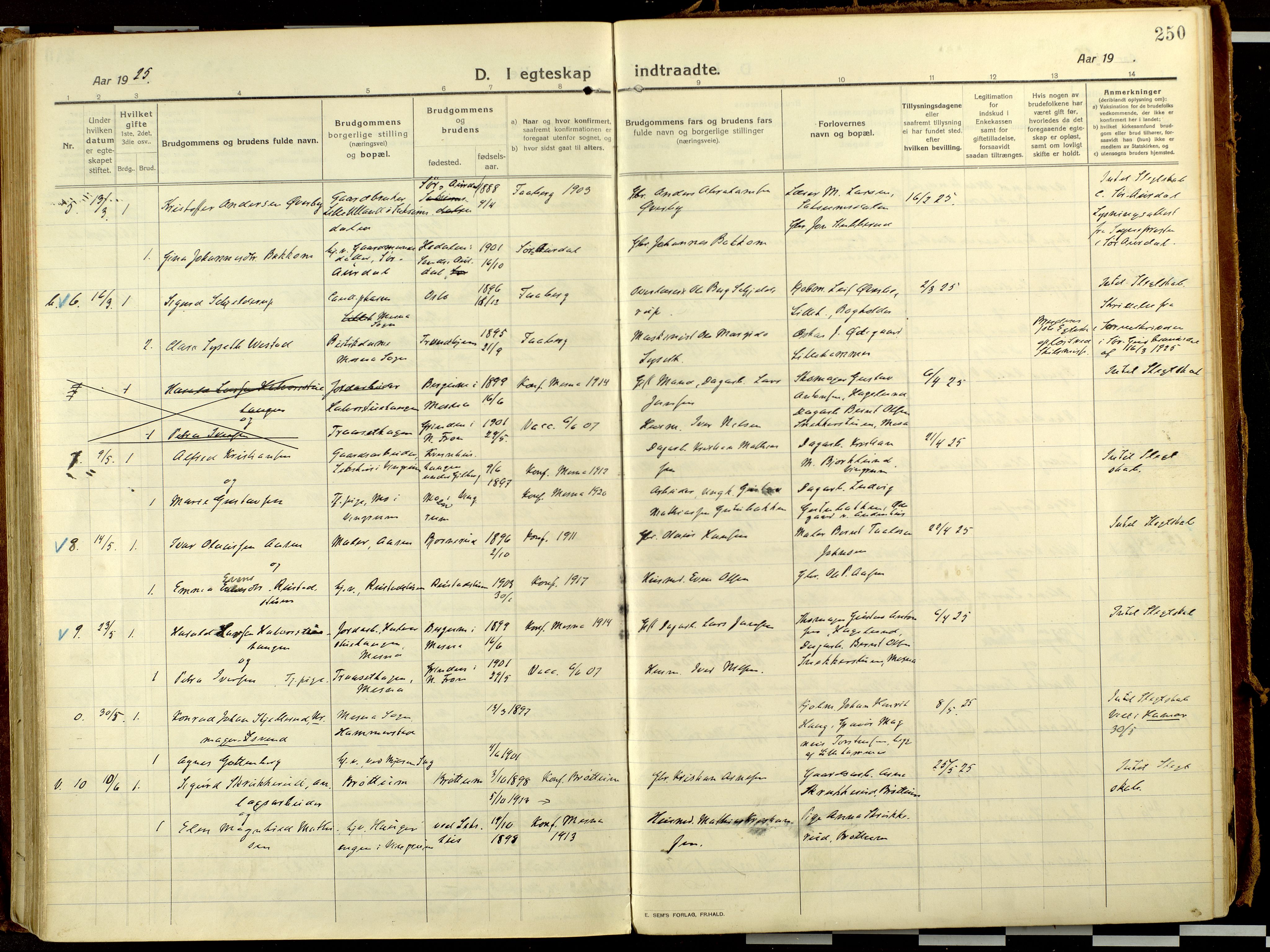 Fåberg prestekontor, AV/SAH-PREST-086/H/Ha/Haa/L0013: Parish register (official) no. 13, 1913-1928, p. 250