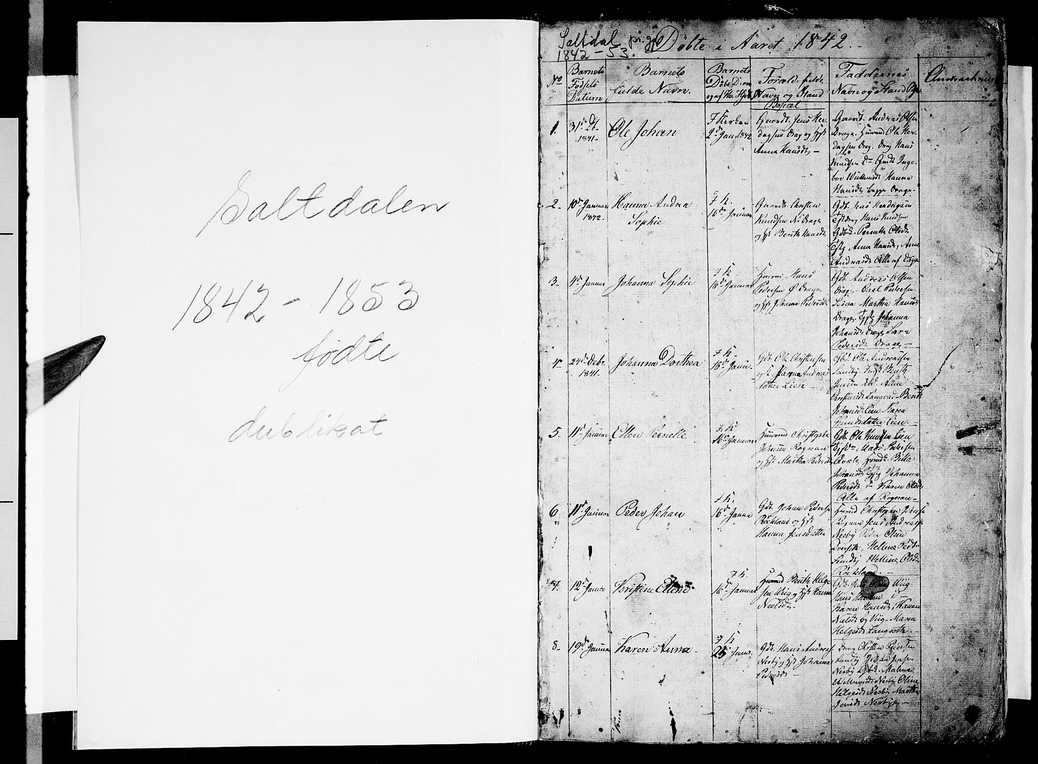 Ministerialprotokoller, klokkerbøker og fødselsregistre - Nordland, SAT/A-1459/847/L0677: Parish register (copy) no. 847C05, 1842-1853, p. 0-1