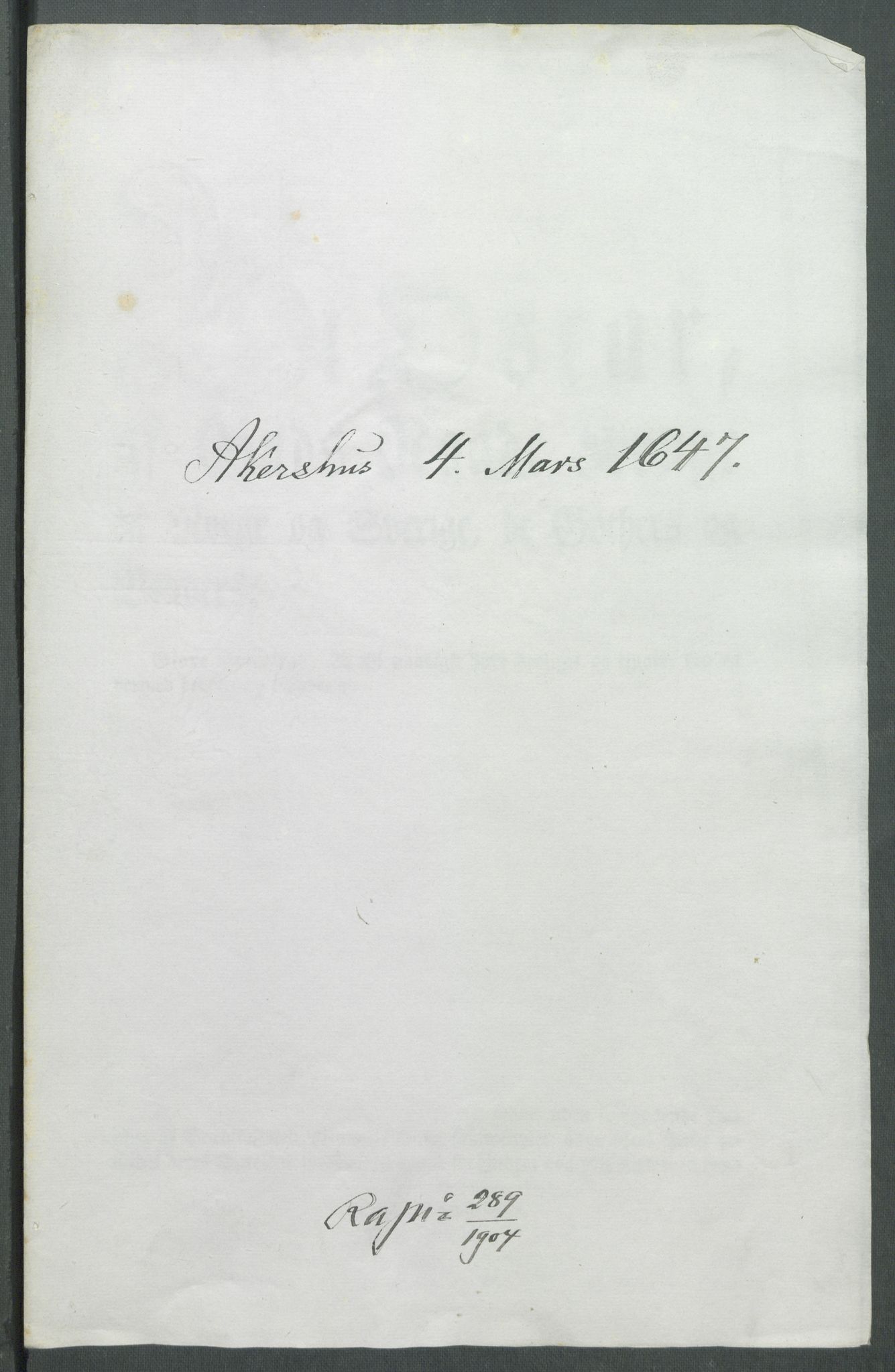 Riksarkivets diplomsamling, RA/EA-5965/F02/L0160: Dokumenter, 1647, p. 22