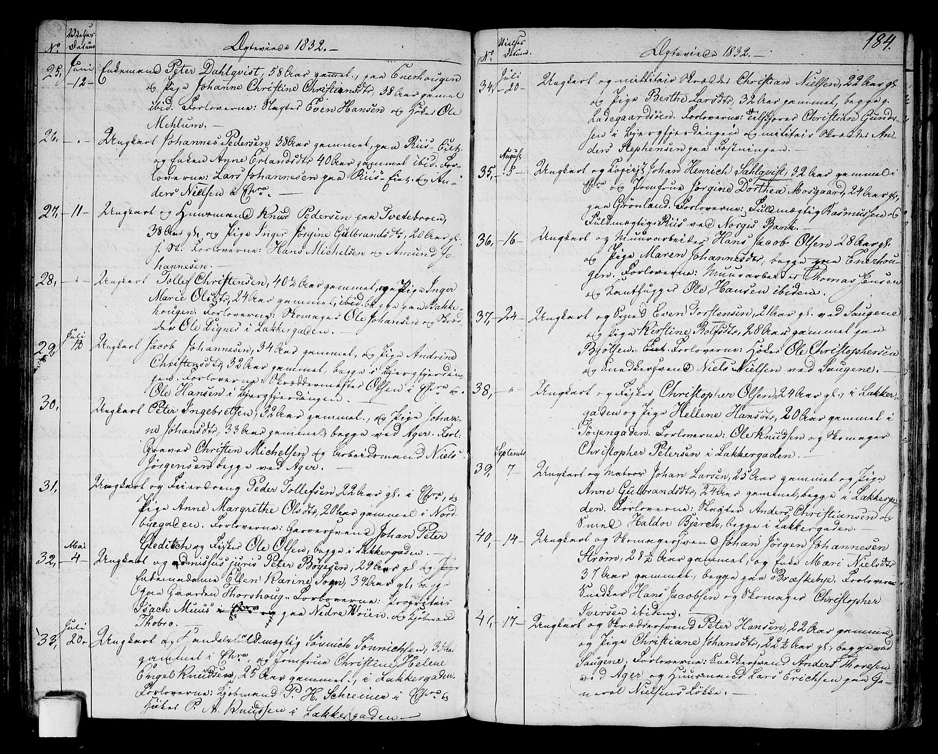 Aker prestekontor kirkebøker, AV/SAO-A-10861/G/L0006: Parish register (copy) no. 6, 1830-1838, p. 184