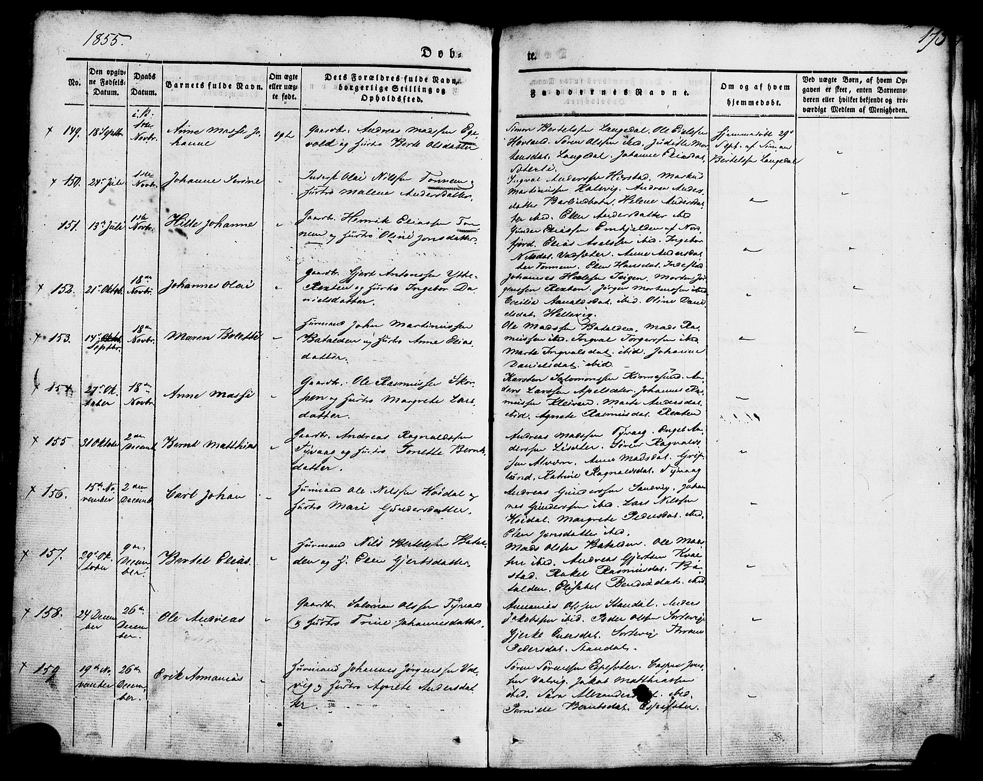 Kinn sokneprestembete, AV/SAB-A-80801/H/Haa/Haaa/L0005: Parish register (official) no. A 5, 1841-1857, p. 173