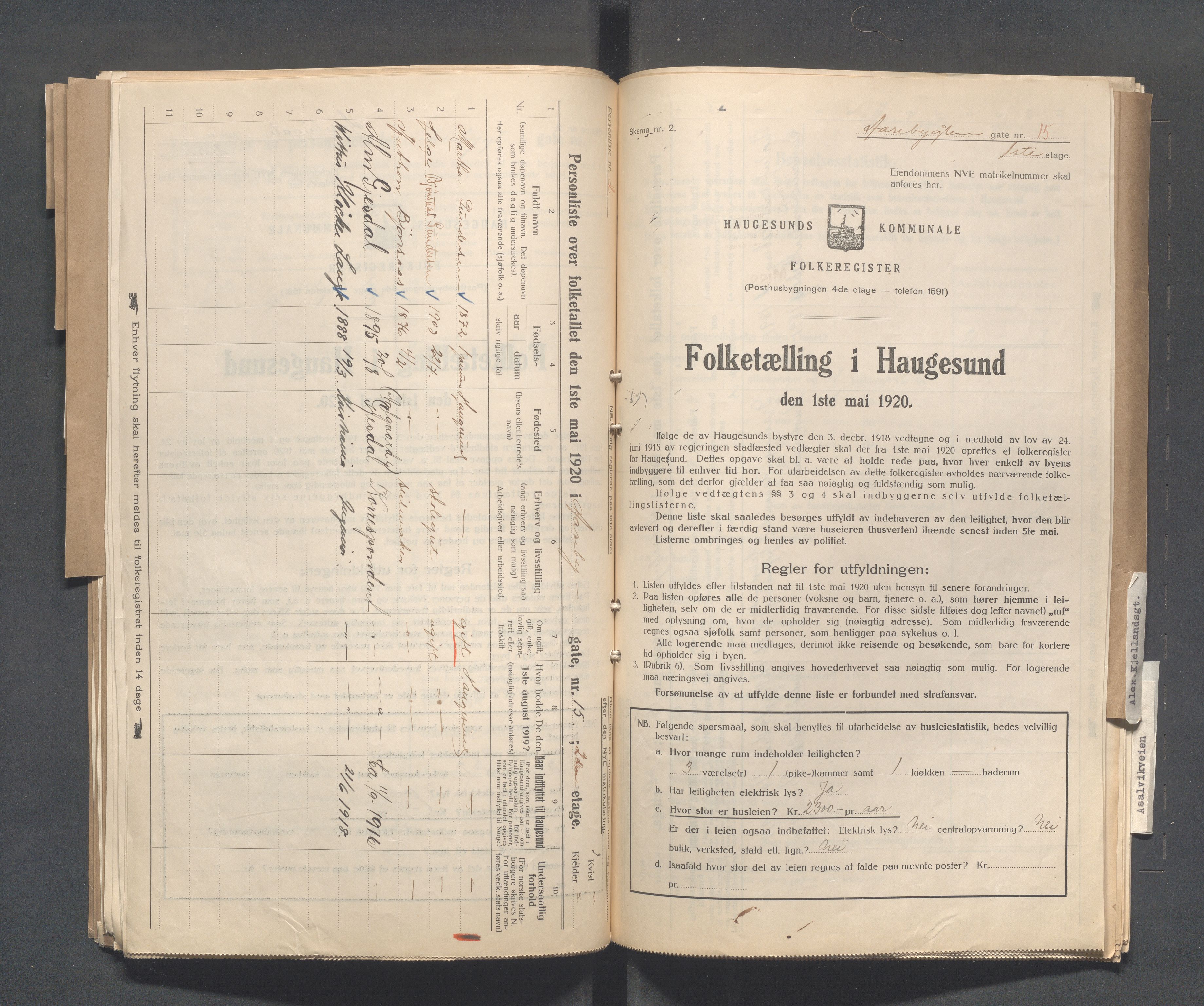 IKAR, Local census 1.5.1920 for Haugesund, 1920, p. 47