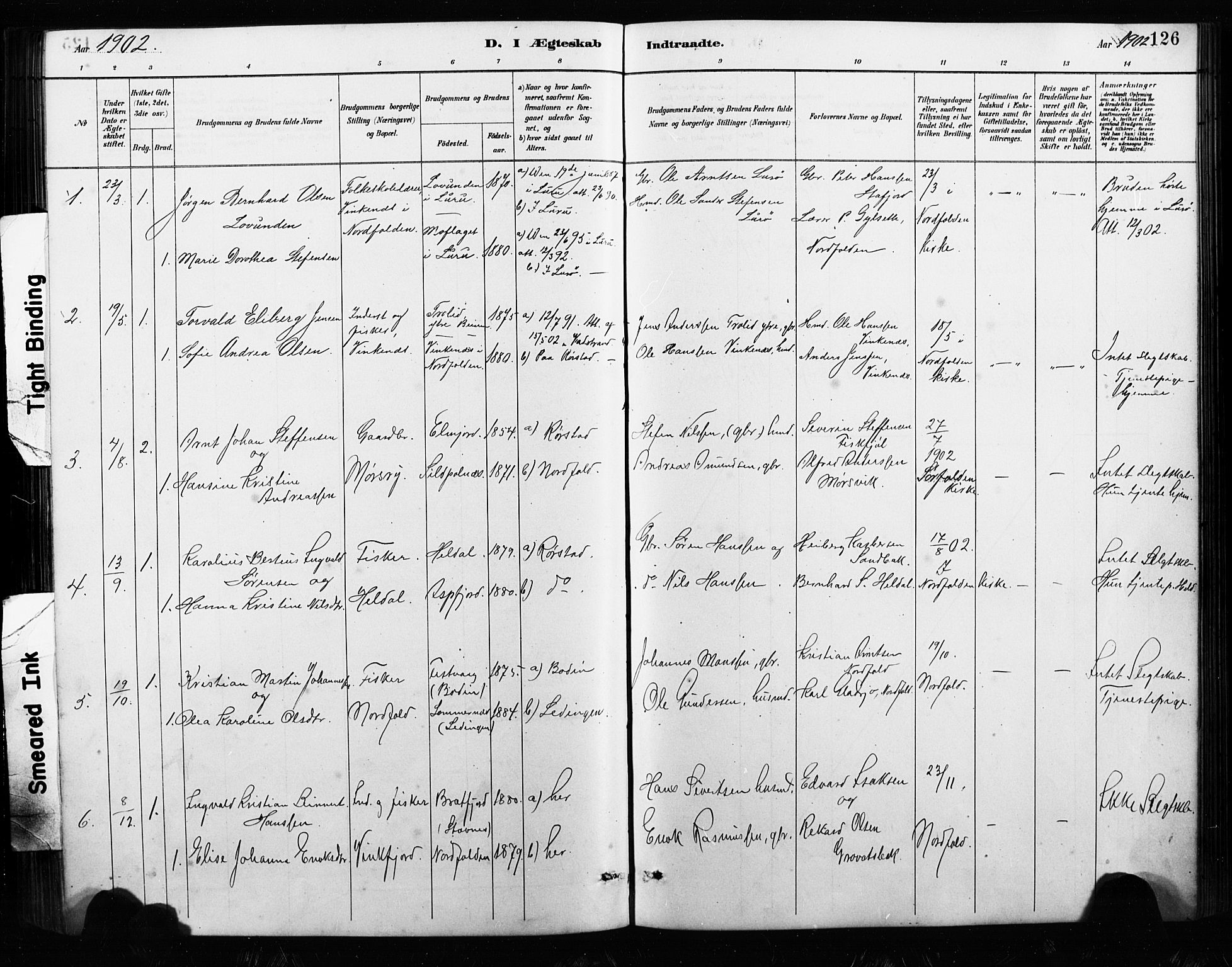 Ministerialprotokoller, klokkerbøker og fødselsregistre - Nordland, AV/SAT-A-1459/858/L0834: Parish register (copy) no. 858C01, 1884-1904, p. 126