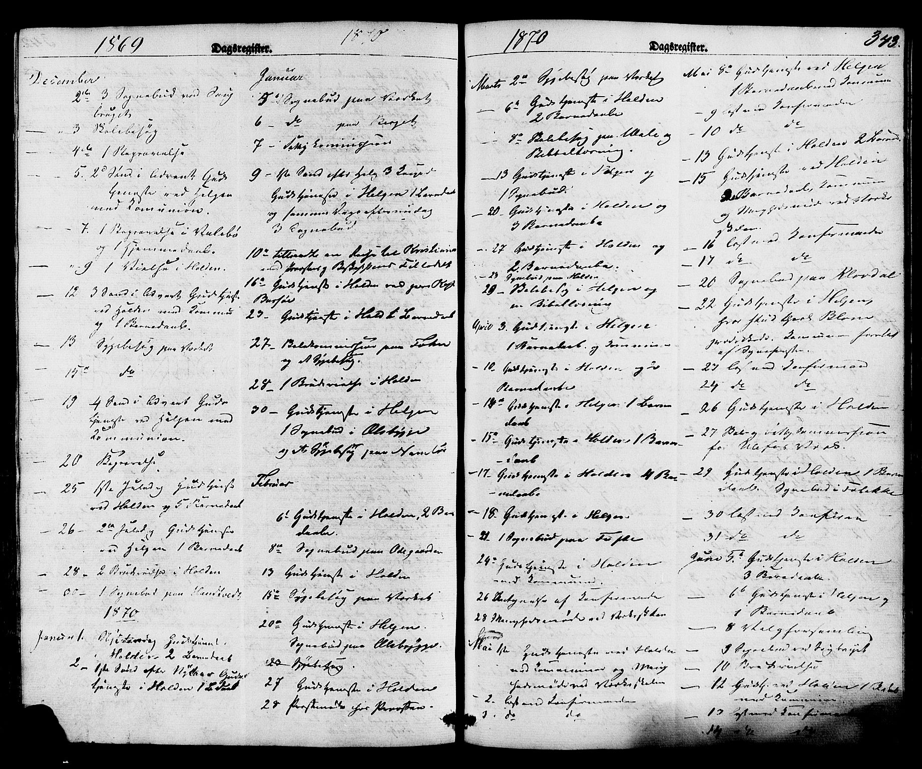 Holla kirkebøker, SAKO/A-272/F/Fa/L0007: Parish register (official) no. 7, 1869-1881, p. 343