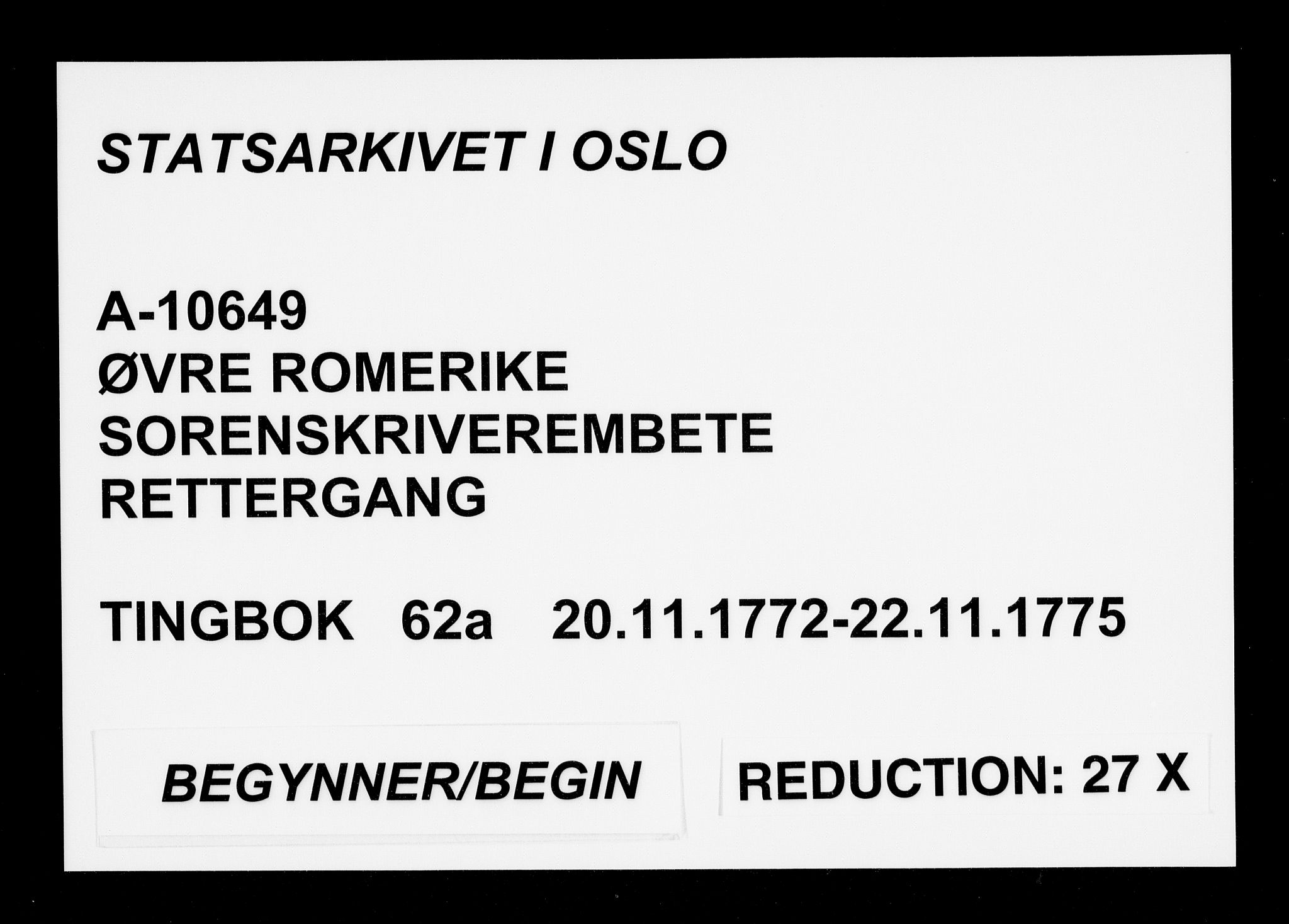 Øvre Romerike sorenskriveri, SAO/A-10649/F/Fb/L0062a: Tingbok 62a, 1772-1775