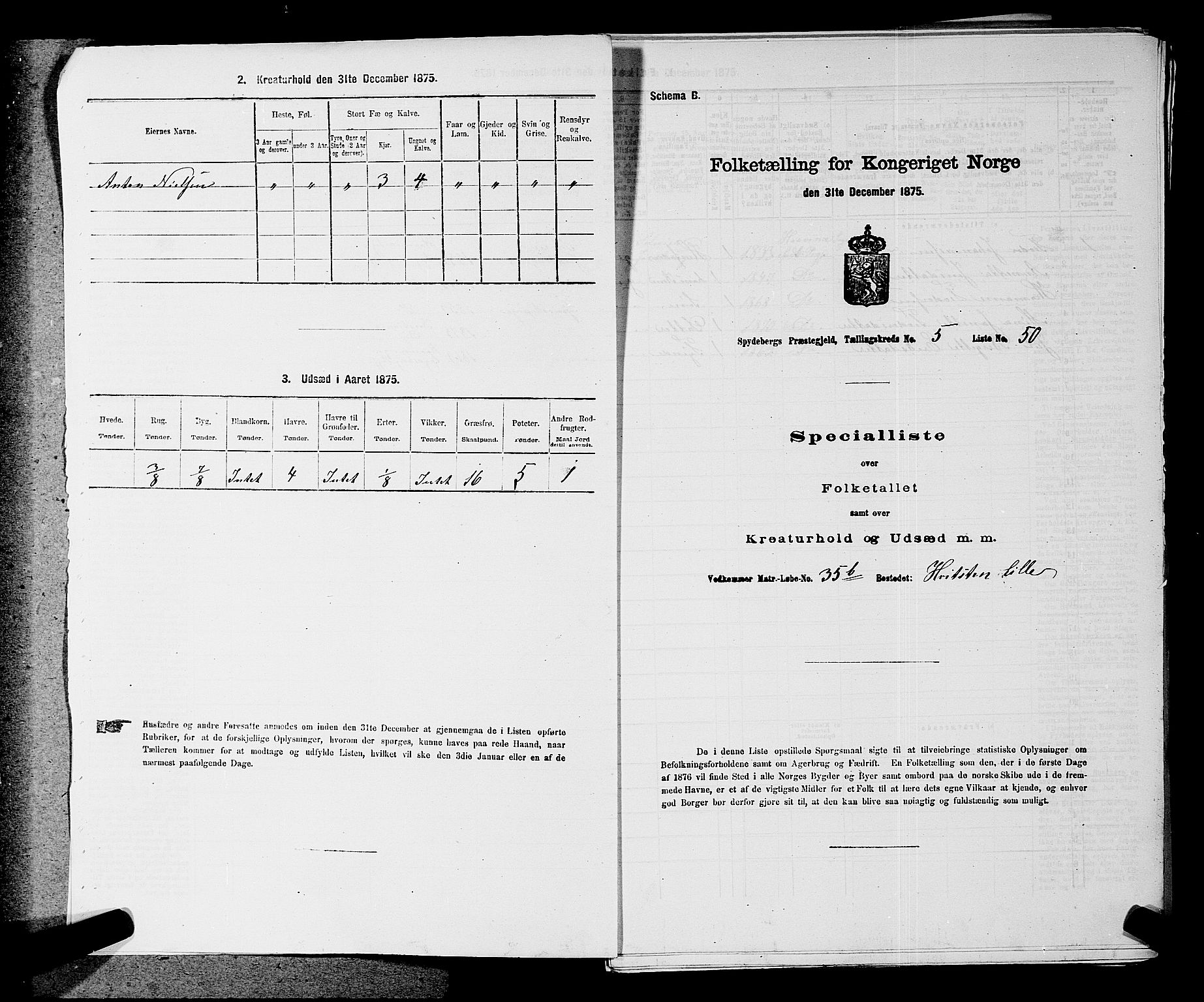 RA, 1875 census for 0123P Spydeberg, 1875, p. 562