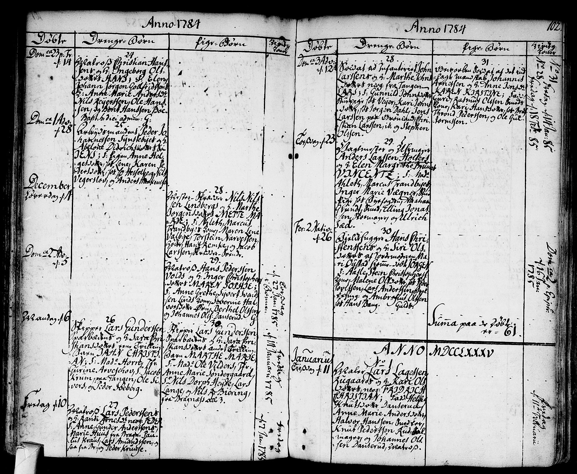 Strømsø kirkebøker, SAKO/A-246/F/Fa/L0009: Parish register (official) no. I 9, 1752-1791, p. 102