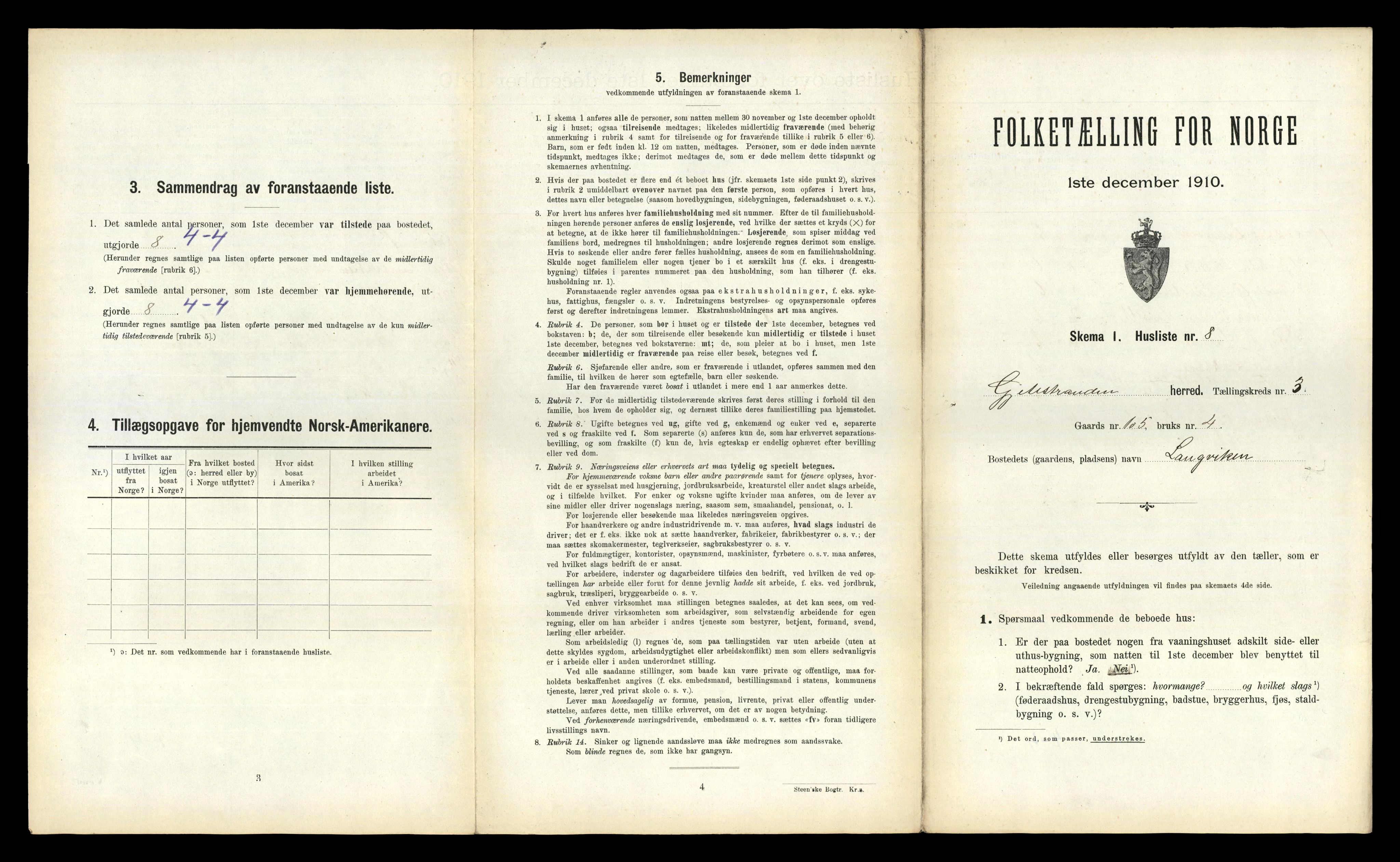 RA, 1910 census for Geitastrand, 1910, p. 196