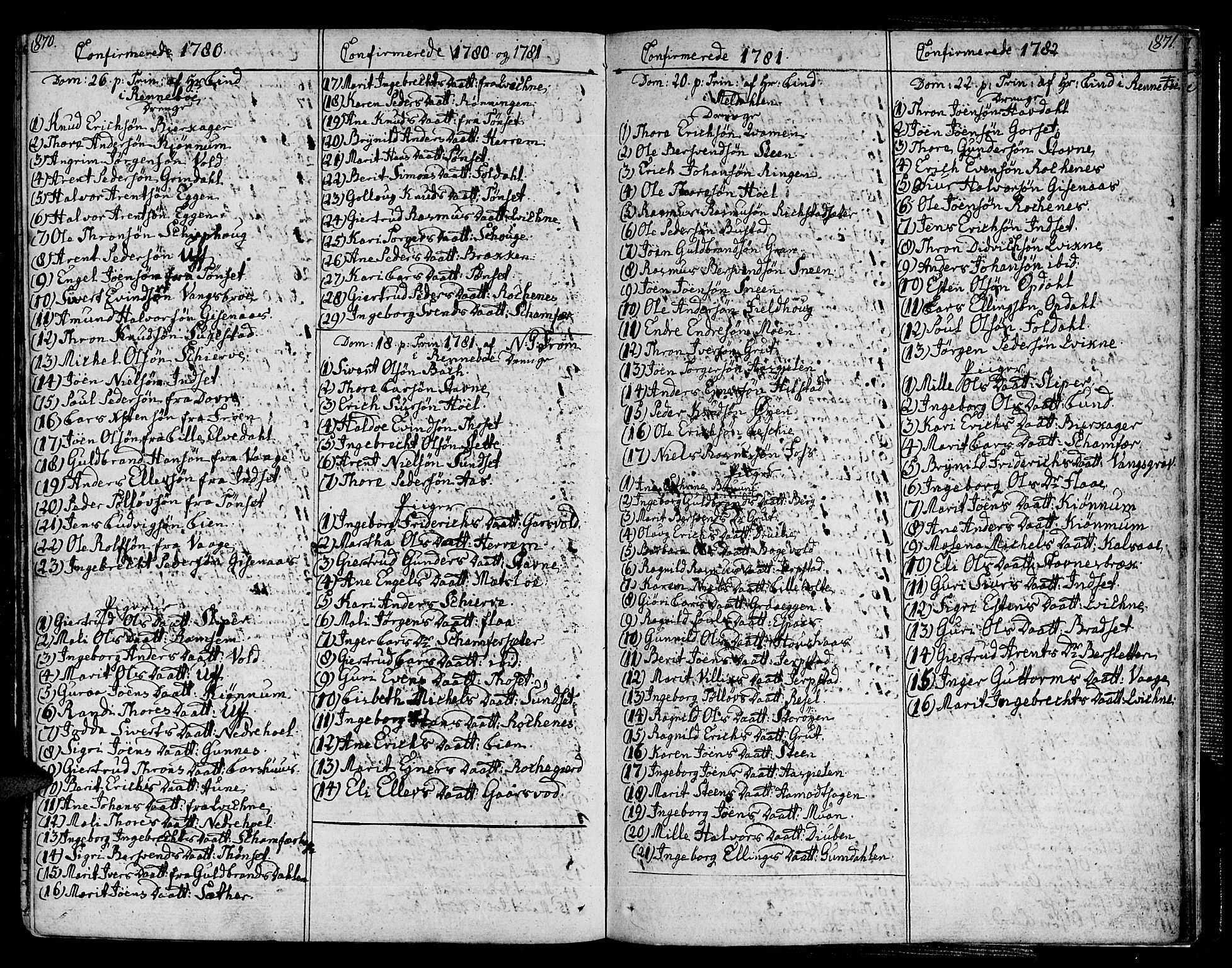 Ministerialprotokoller, klokkerbøker og fødselsregistre - Sør-Trøndelag, AV/SAT-A-1456/672/L0852: Parish register (official) no. 672A05, 1776-1815, p. 870-871