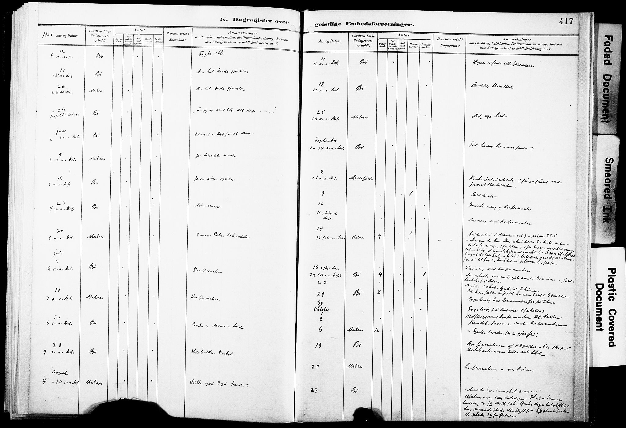 Ministerialprotokoller, klokkerbøker og fødselsregistre - Nordland, AV/SAT-A-1459/891/L1305: Parish register (official) no. 891A10, 1895-1921, p. 417