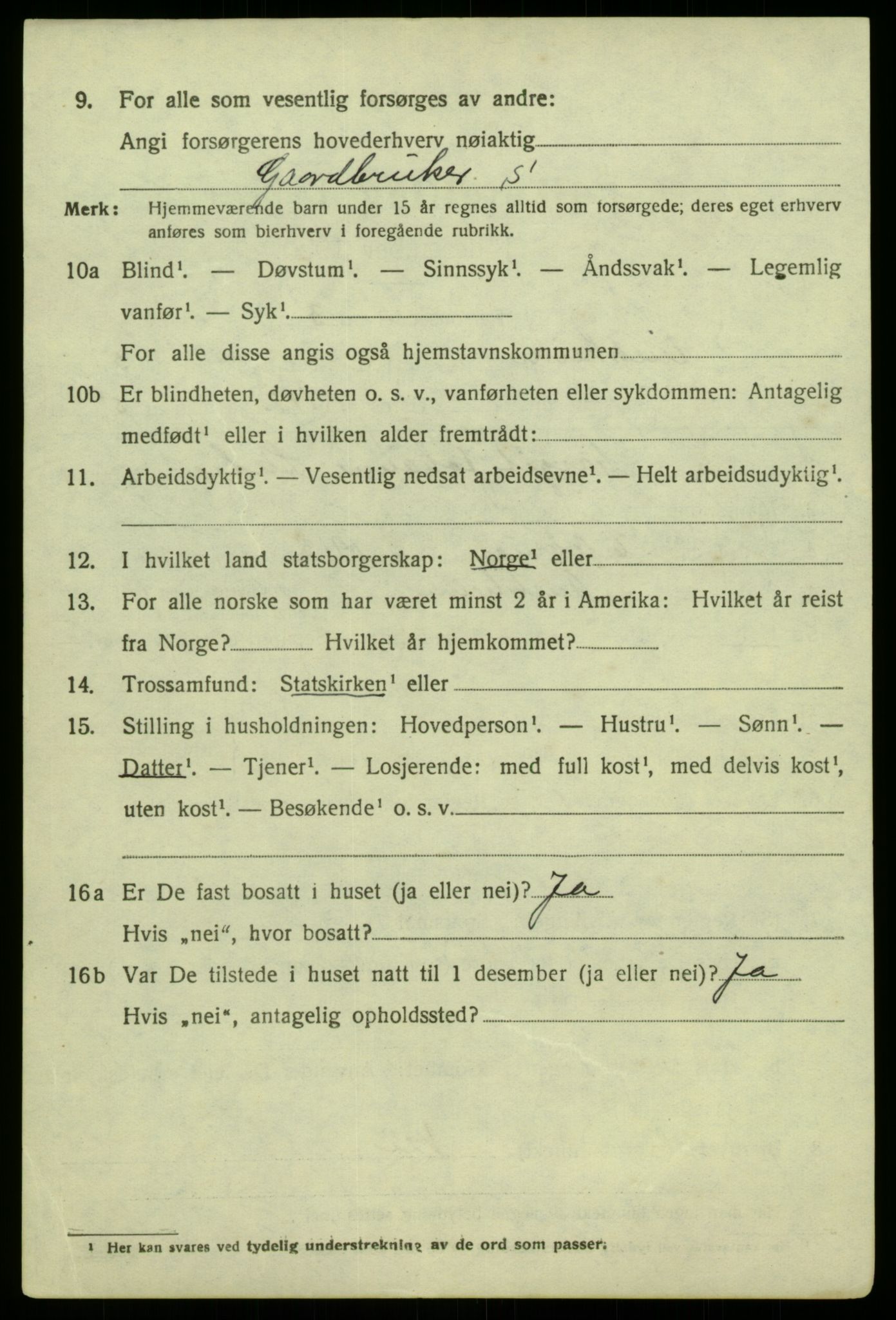 SAB, 1920 census for Austrheim, 1920, p. 2053