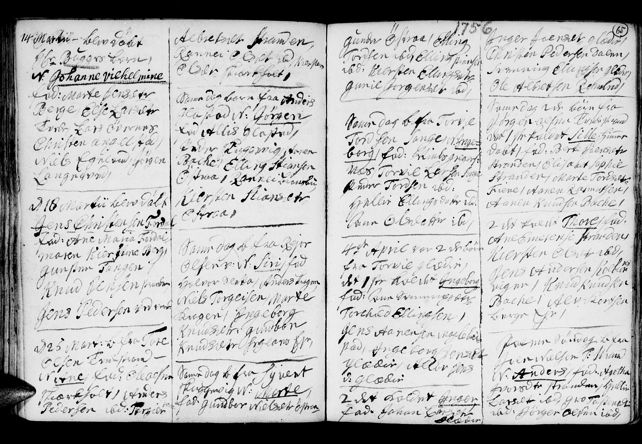 Holt sokneprestkontor, AV/SAK-1111-0021/F/Fb/L0005: Parish register (copy) no. B 5, 1746-1764, p. 65