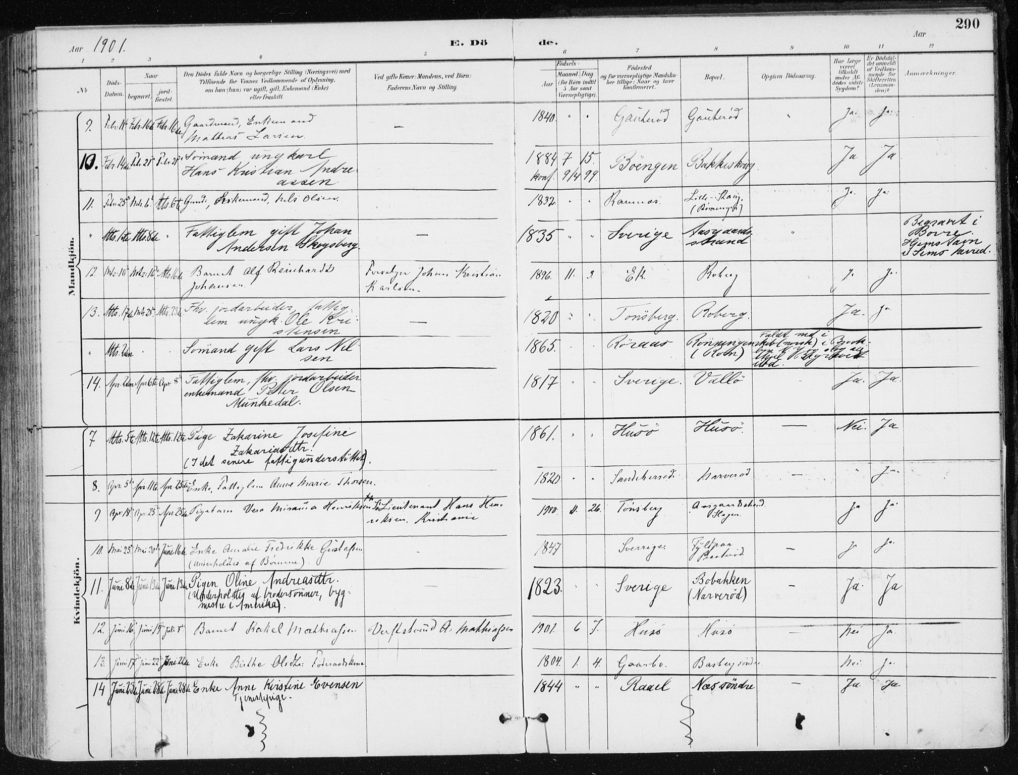 Sem kirkebøker, AV/SAKO-A-5/F/Fb/L0005: Parish register (official) no. II 5, 1892-1904, p. 290