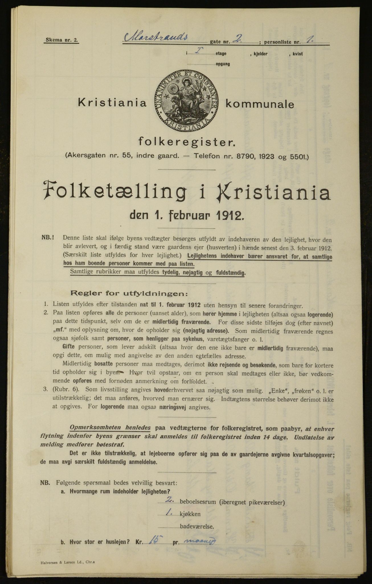 OBA, Municipal Census 1912 for Kristiania, 1912, p. 65088