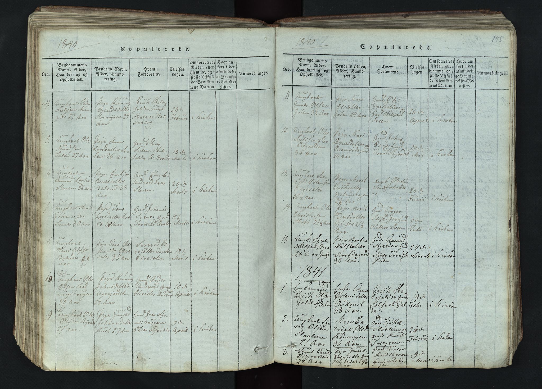 Lom prestekontor, SAH/PREST-070/L/L0002: Parish register (copy) no. 2, 1815-1844, p. 195