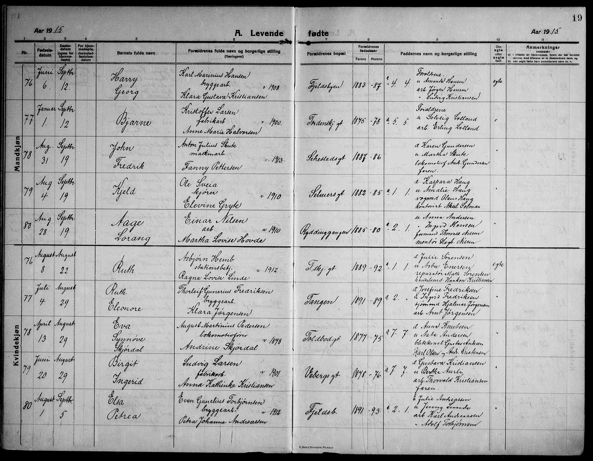 Strømsø kirkebøker, AV/SAKO-A-246/F/Fa/L0029: Parish register (official) no. I 27, 1915-1930, p. 19