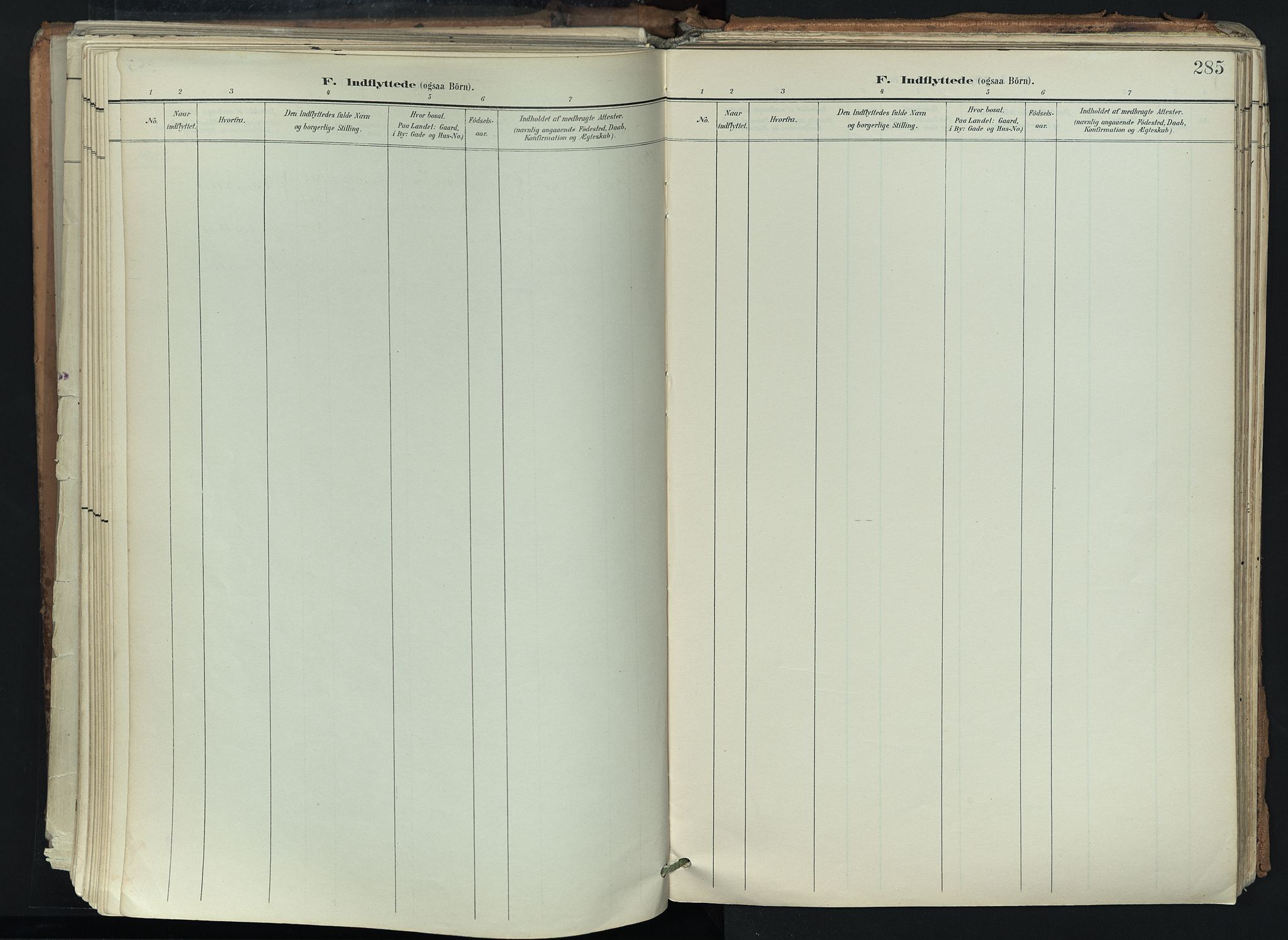 Brunlanes kirkebøker, SAKO/A-342/F/Fc/L0003: Parish register (official) no. III 3, 1900-1922, p. 285