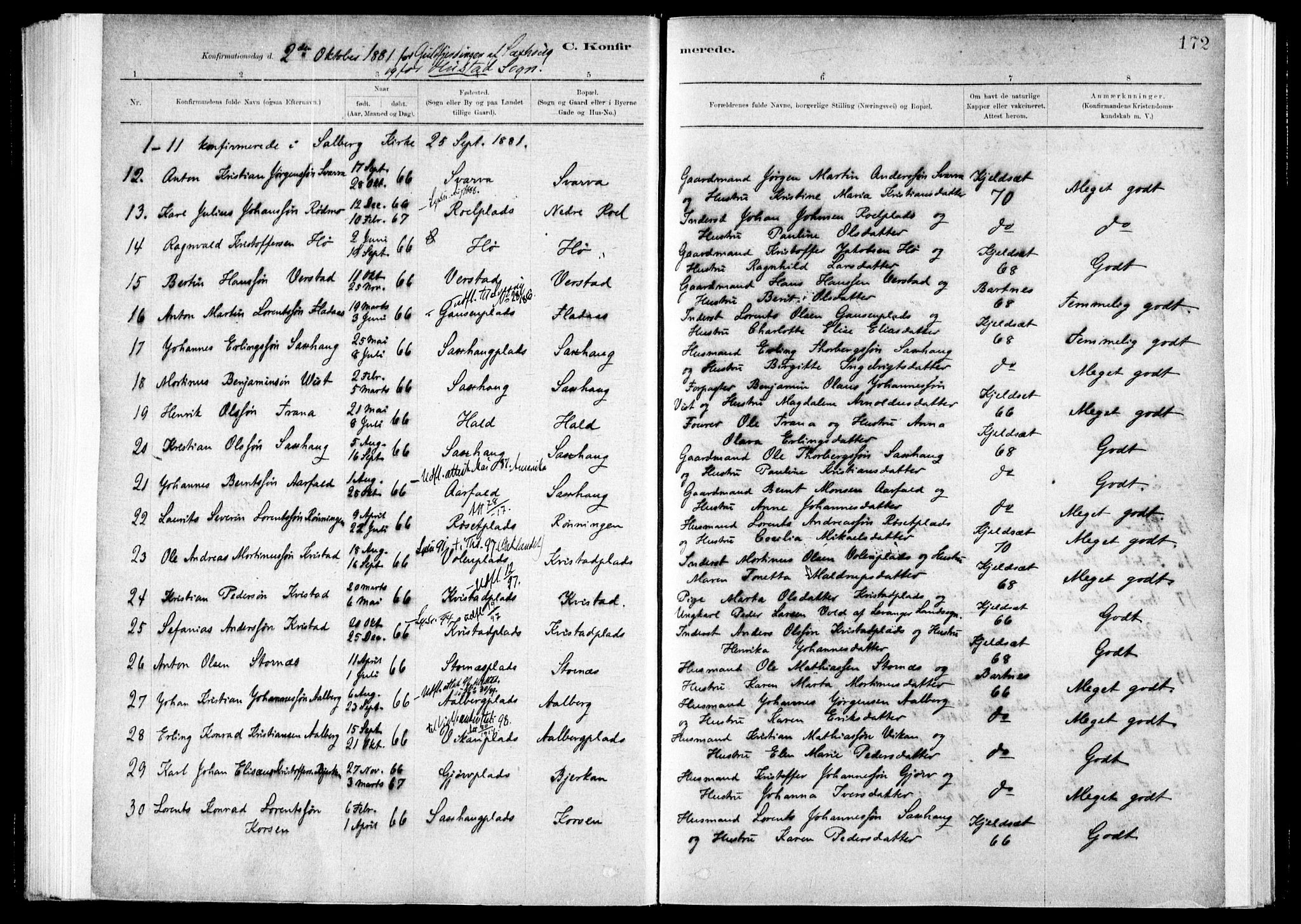 Ministerialprotokoller, klokkerbøker og fødselsregistre - Nord-Trøndelag, SAT/A-1458/730/L0285: Parish register (official) no. 730A10, 1879-1914, p. 172
