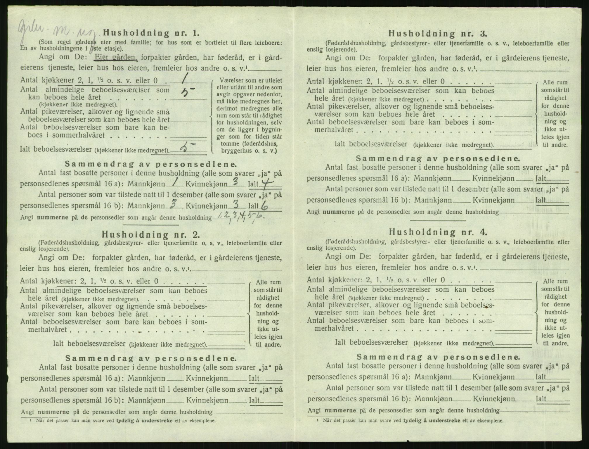 SAK, 1920 census for Åmli, 1920, p. 364