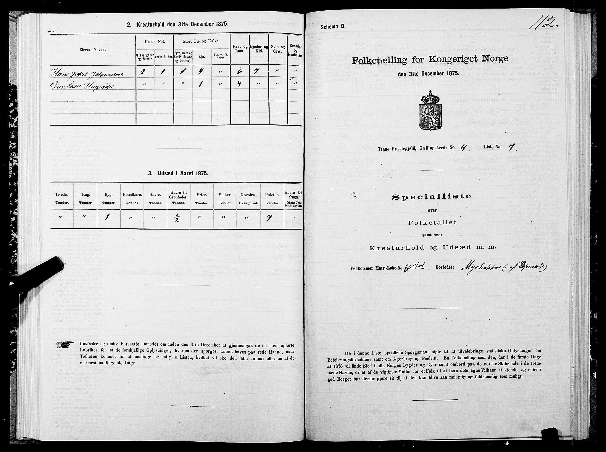 SATØ, 1875 census for 1927P Tranøy, 1875, p. 2112