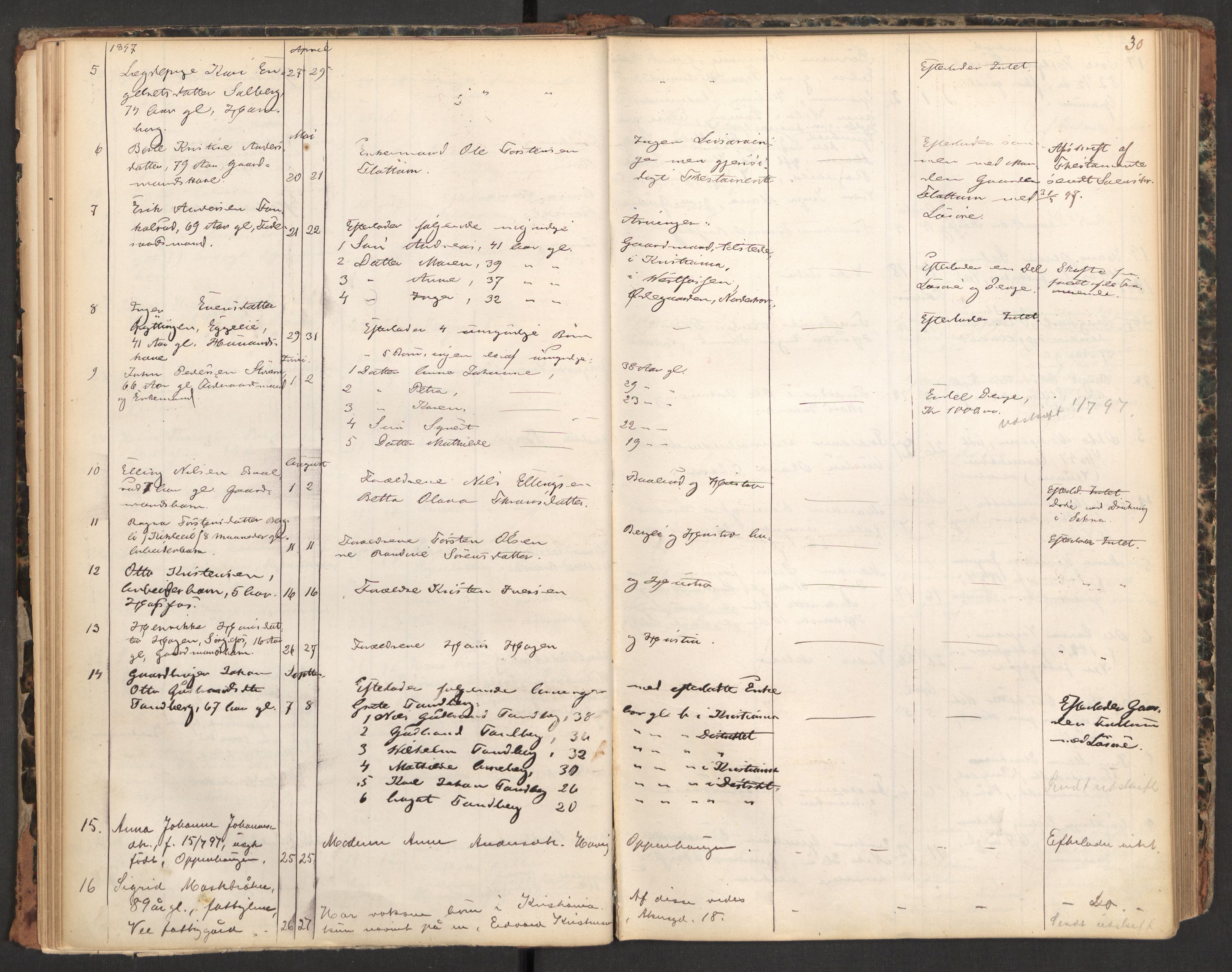 Norderhov lensmannskontor, AV/SAKO-A-526/H/Ha/L0001: Dødsanmeldelsesprotokoll, 1889-1903, p. 30