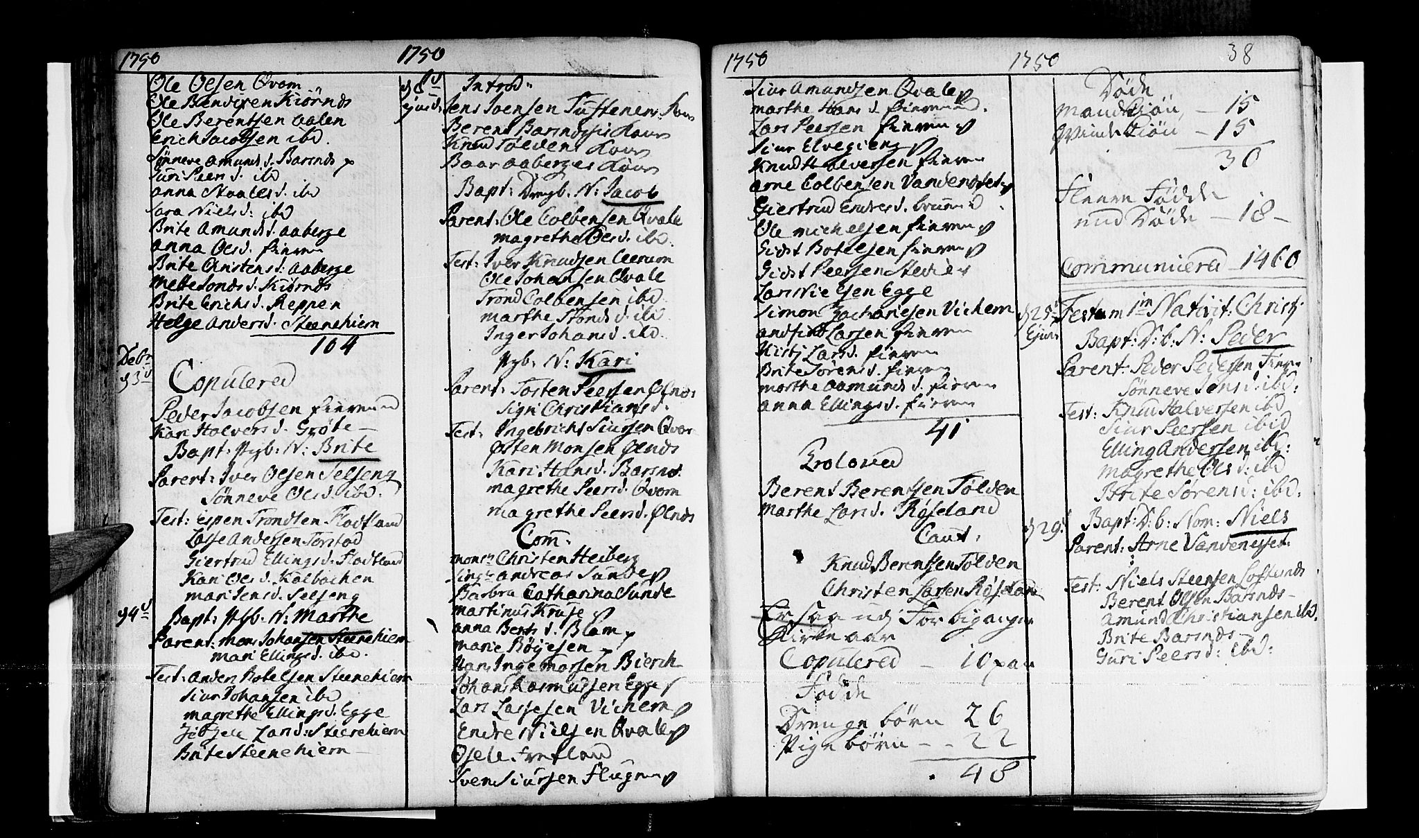 Sogndal sokneprestembete, SAB/A-81301/H/Haa/Haaa/L0003: Parish register (official) no. A 3, 1747-1768, p. 38