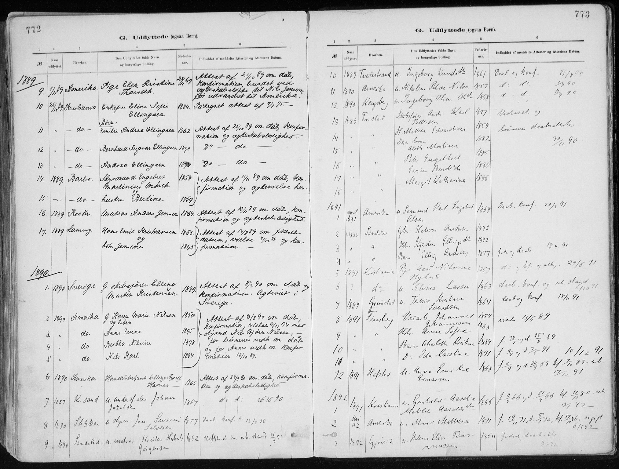 Dypvåg sokneprestkontor, SAK/1111-0007/F/Fa/Faa/L0008: Parish register (official) no. A 8, 1885-1906, p. 772-773