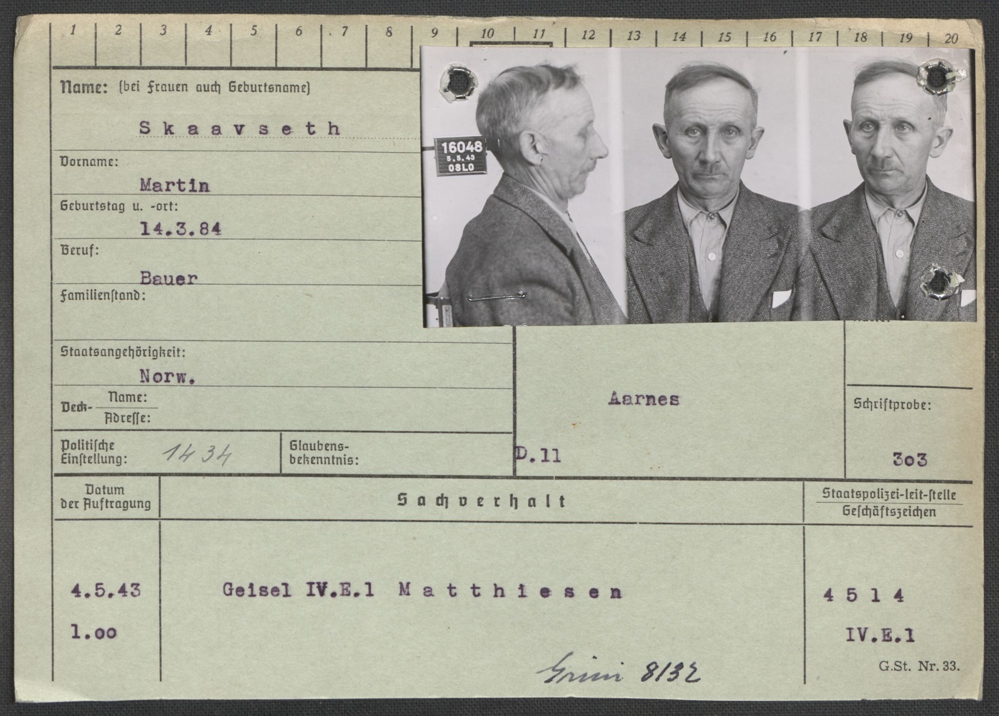 Befehlshaber der Sicherheitspolizei und des SD, AV/RA-RAFA-5969/E/Ea/Eaa/L0009: Register over norske fanger i Møllergata 19: Ru-Sy, 1940-1945, p. 896