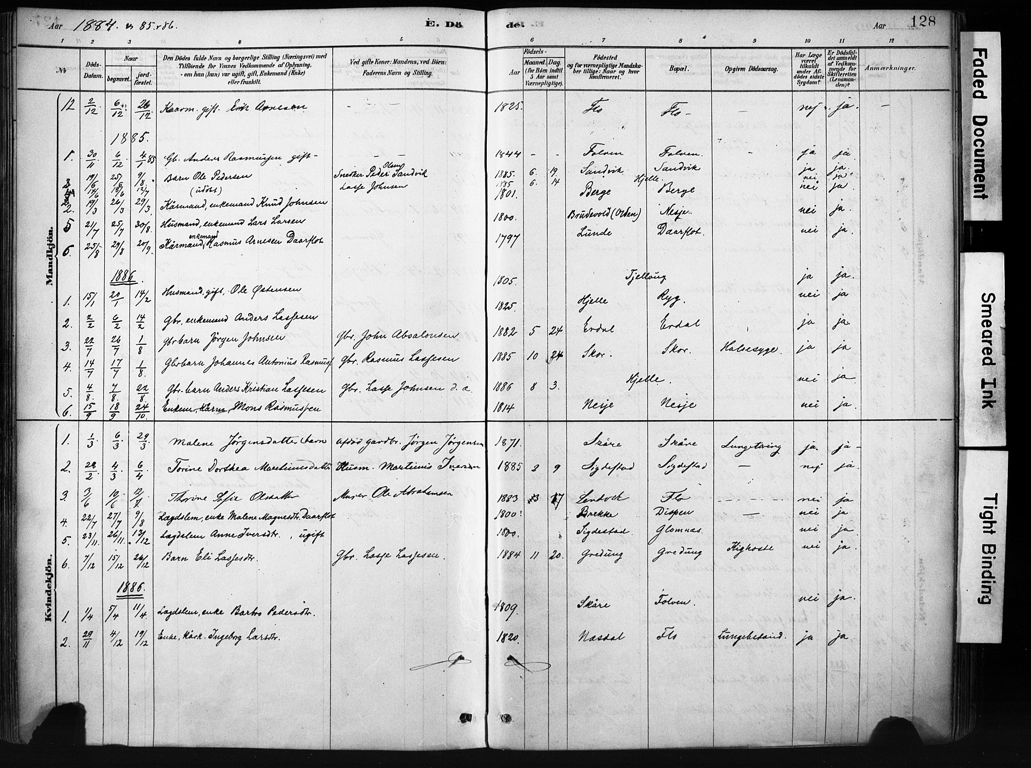 Stryn Sokneprestembete, SAB/A-82501: Parish register (official) no. D 1, 1878-1907, p. 128