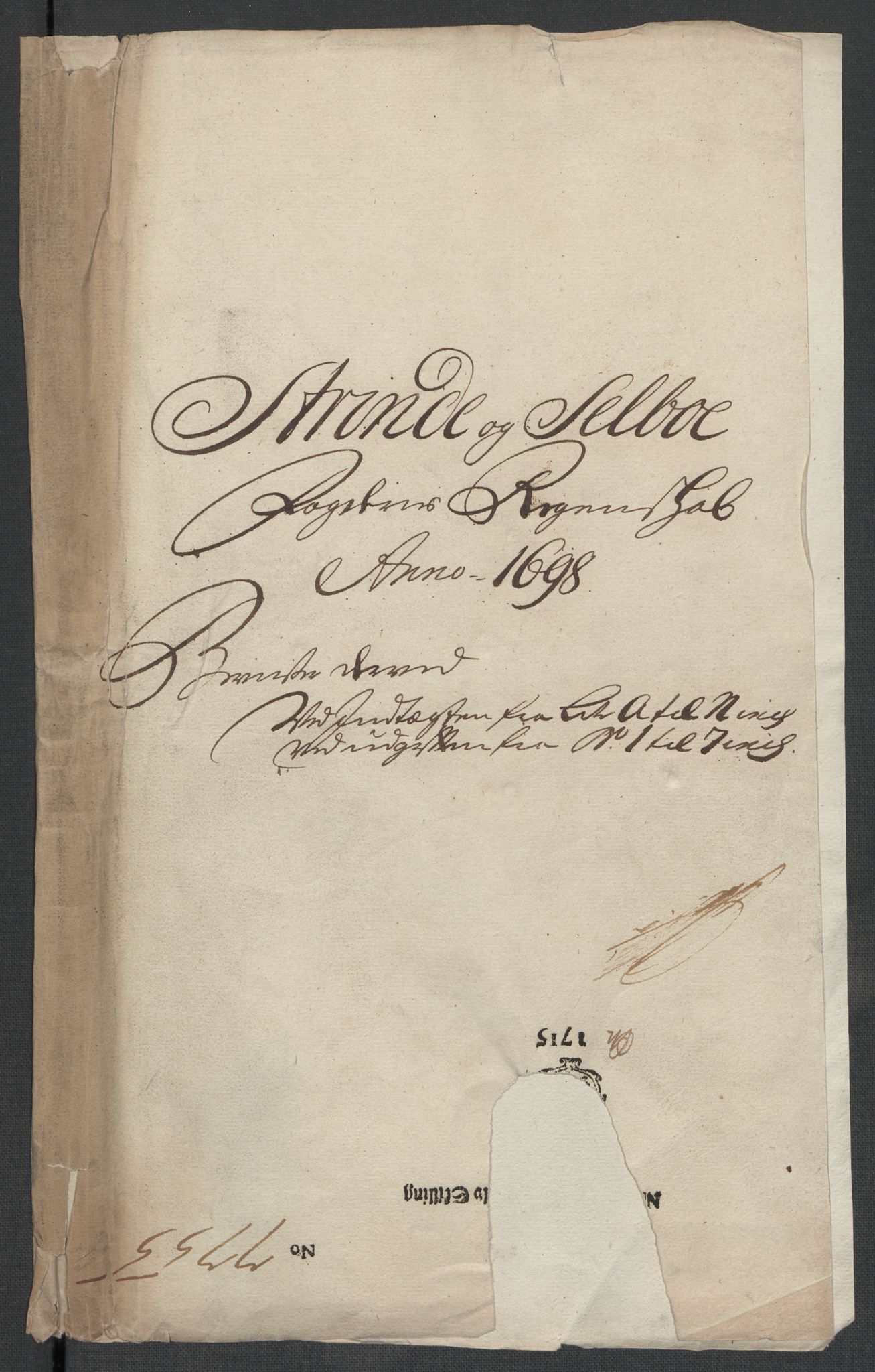 Rentekammeret inntil 1814, Reviderte regnskaper, Fogderegnskap, AV/RA-EA-4092/R61/L4107: Fogderegnskap Strinda og Selbu, 1698-1700, p. 4