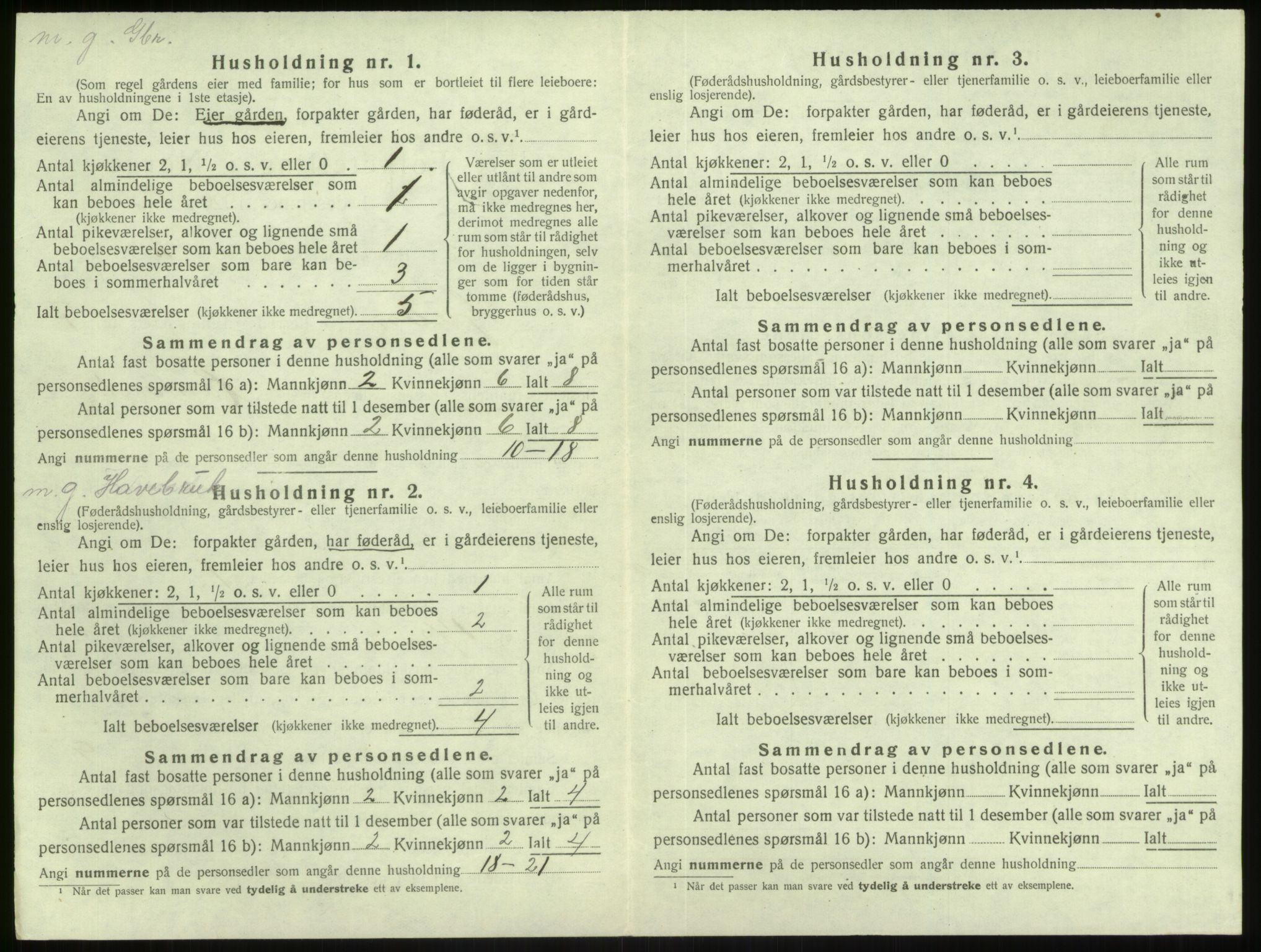 SAB, 1920 census for Gulen, 1920, p. 405