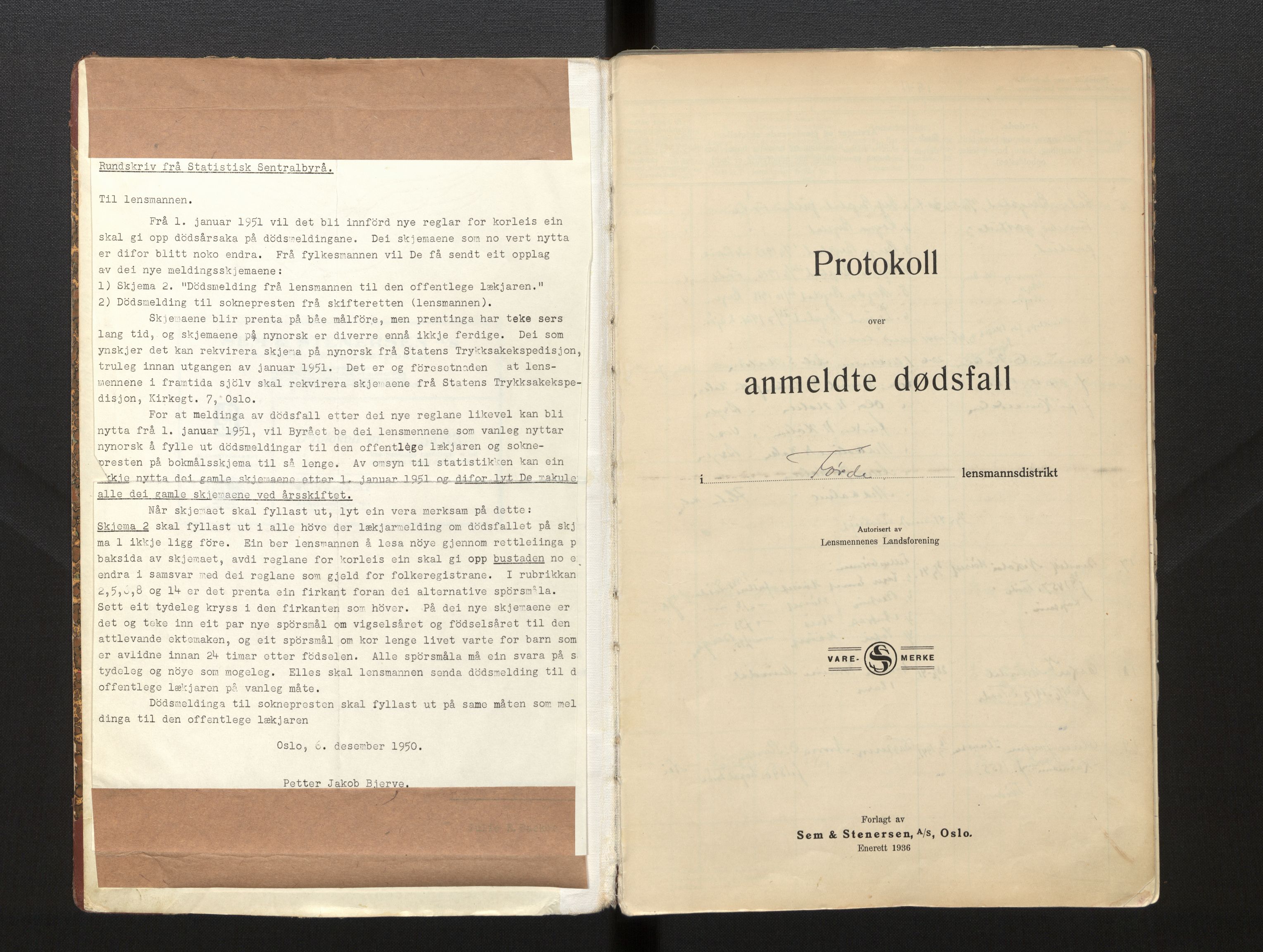 Lensmannen i Førde, AV/SAB-A-27401/0006/L0003a: Dødsfallprotokoll, 1941-1956
