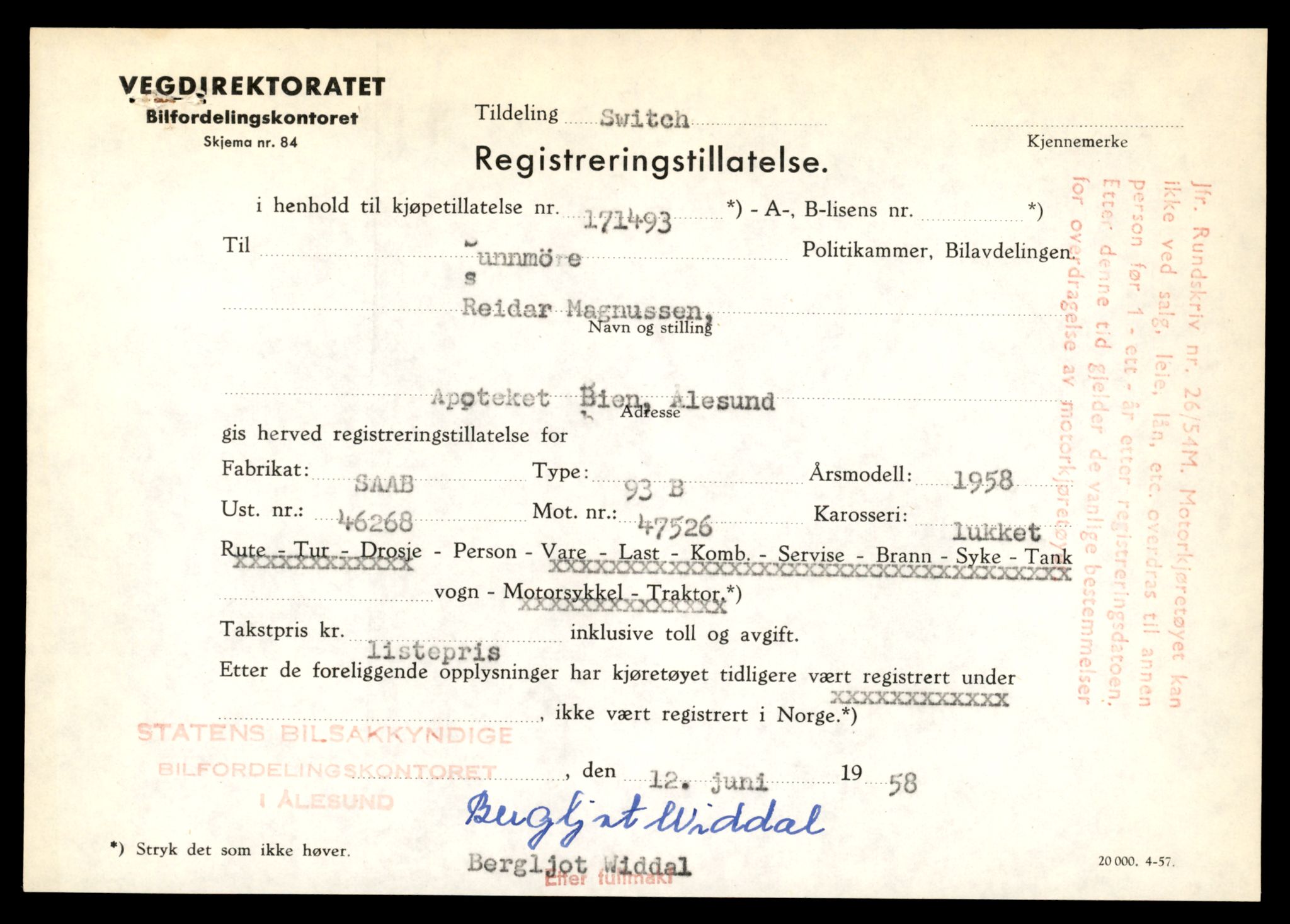 Møre og Romsdal vegkontor - Ålesund trafikkstasjon, AV/SAT-A-4099/F/Fe/L0045: Registreringskort for kjøretøy T 14320 - T 14444, 1927-1998, p. 25