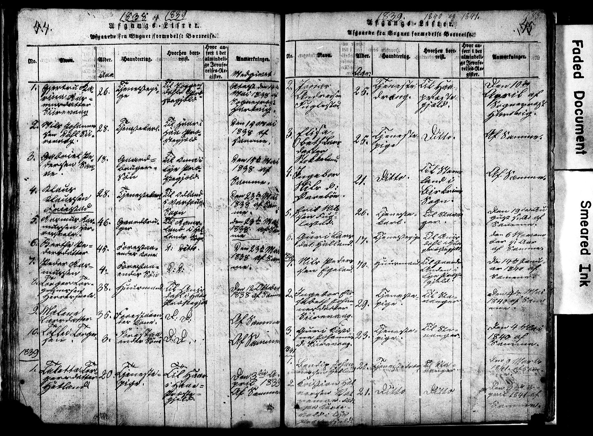 Eigersund sokneprestkontor, SAST/A-101807/S09/L0002: Parish register (copy) no. B 2, 1816-1847, p. 44-45