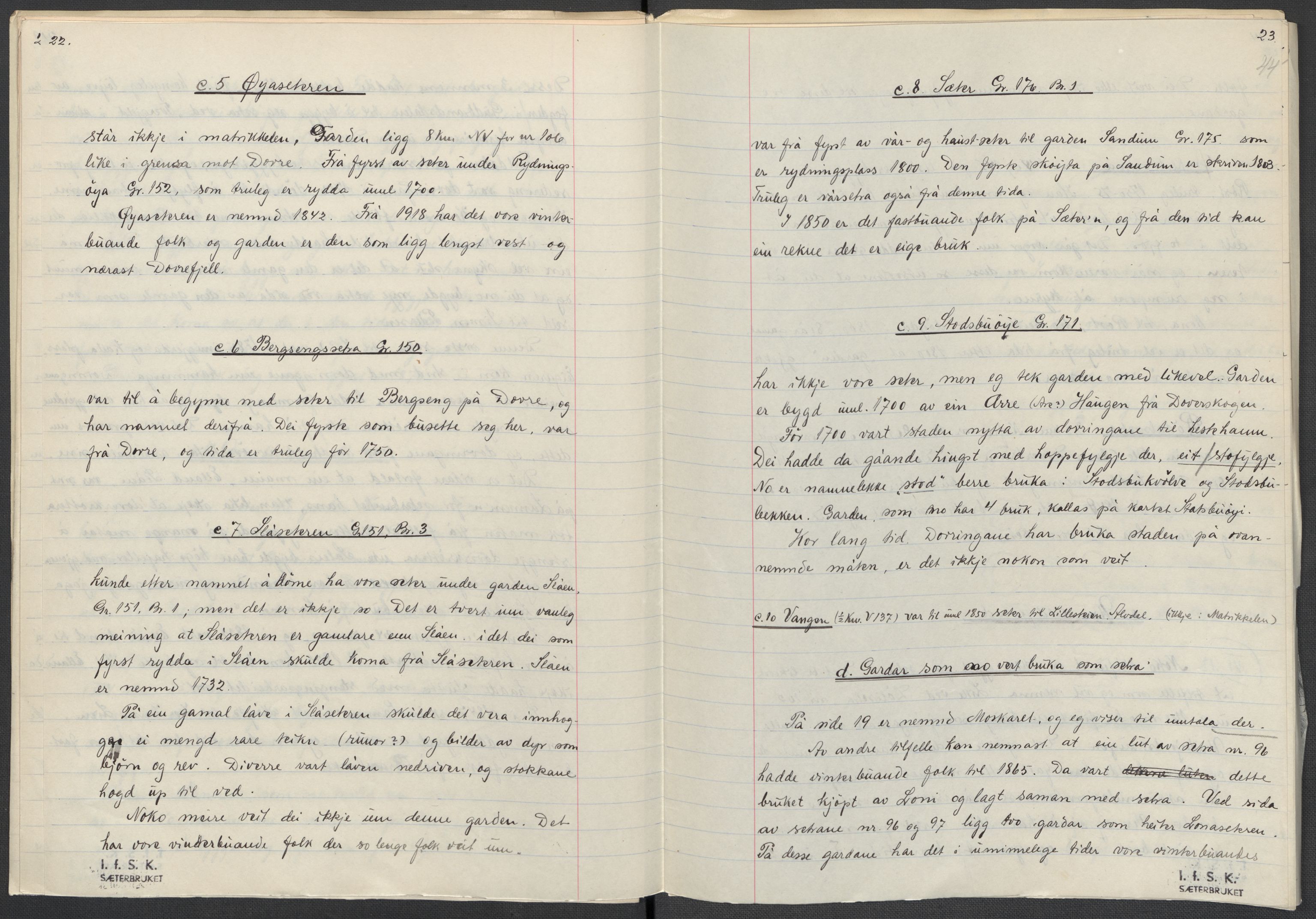 Instituttet for sammenlignende kulturforskning, AV/RA-PA-0424/F/Fc/L0003/0003: Eske B3: / Hedmark (perm VI), 1933-1939, p. 44