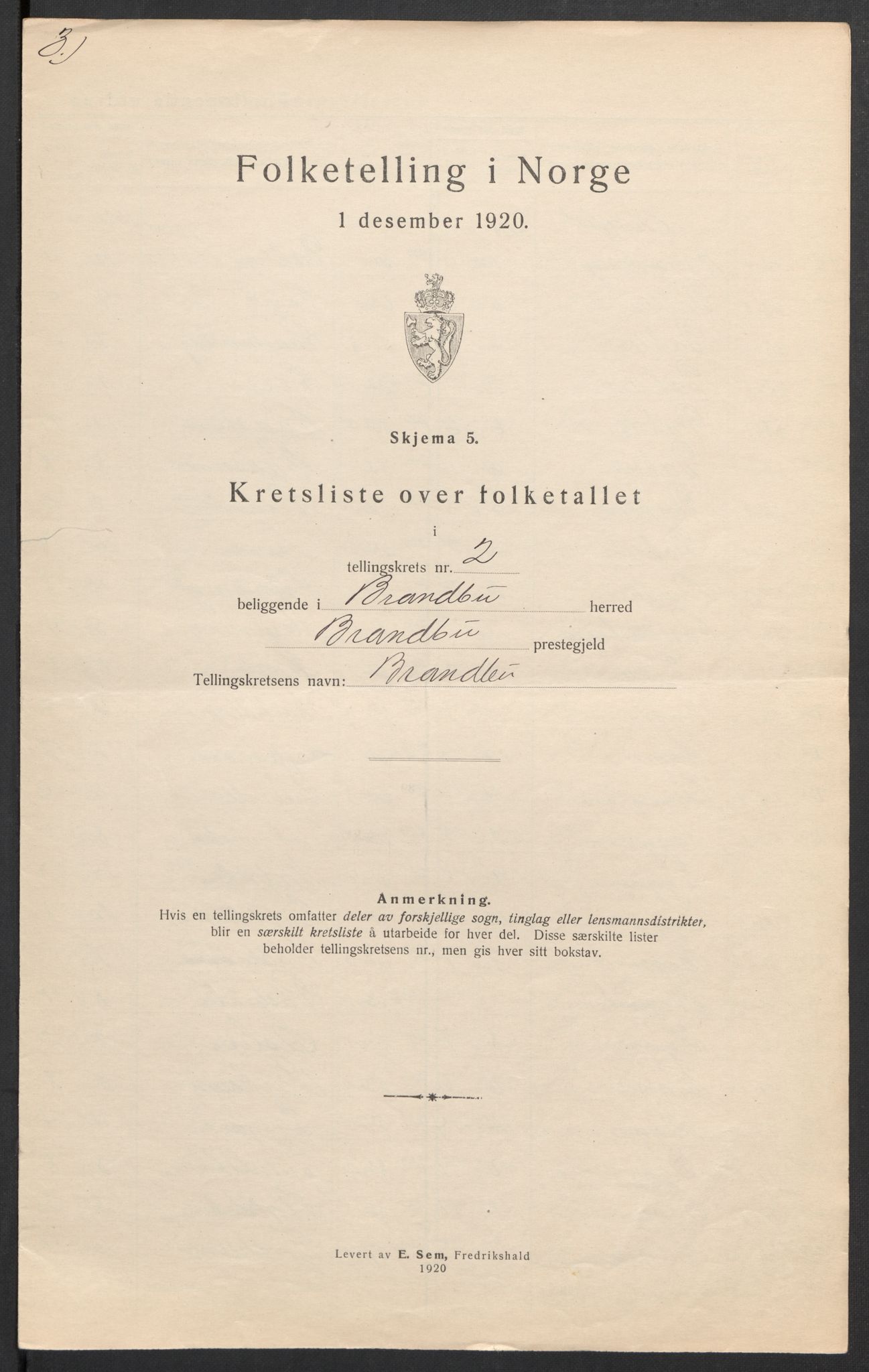 SAH, 1920 census for Brandbu, 1920, p. 18