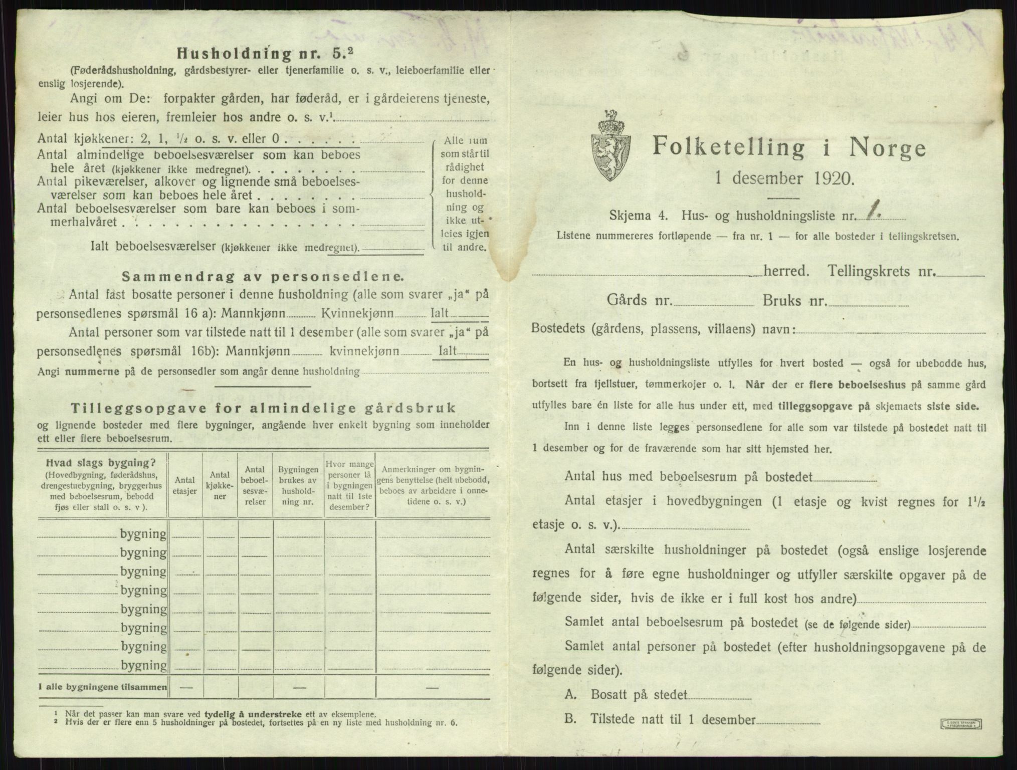 SAKO, 1920 census for Sem, 1920, p. 2234