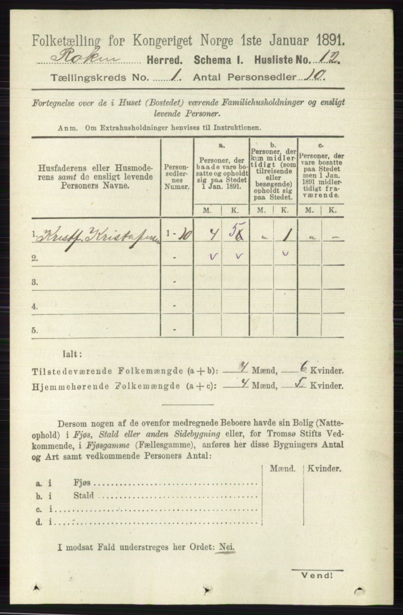 RA, 1891 census for 0627 Røyken, 1891, p. 34