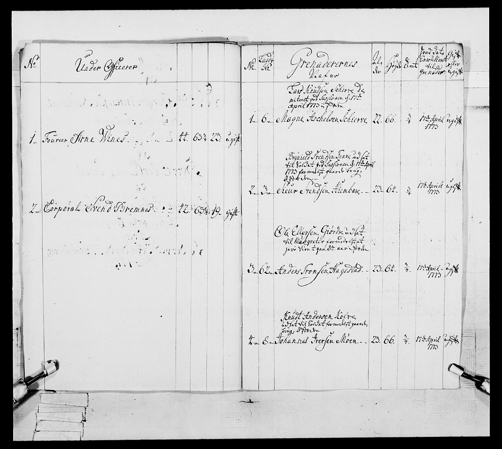 Generalitets- og kommissariatskollegiet, Det kongelige norske kommissariatskollegium, RA/EA-5420/E/Eh/L0093: 2. Bergenhusiske nasjonale infanteriregiment, 1772-1774, p. 369