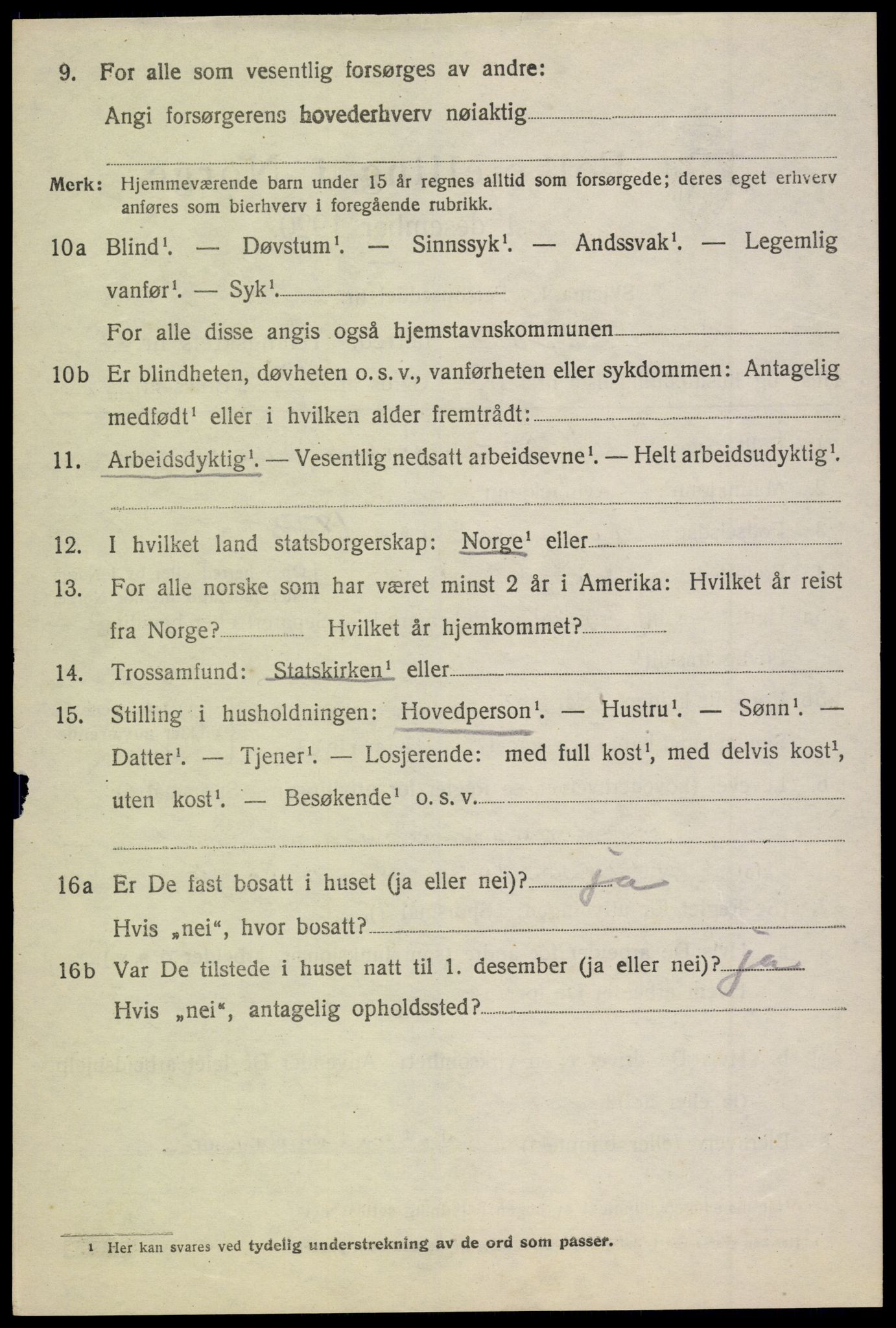 SAH, 1920 census for Nordre Land, 1920, p. 5819