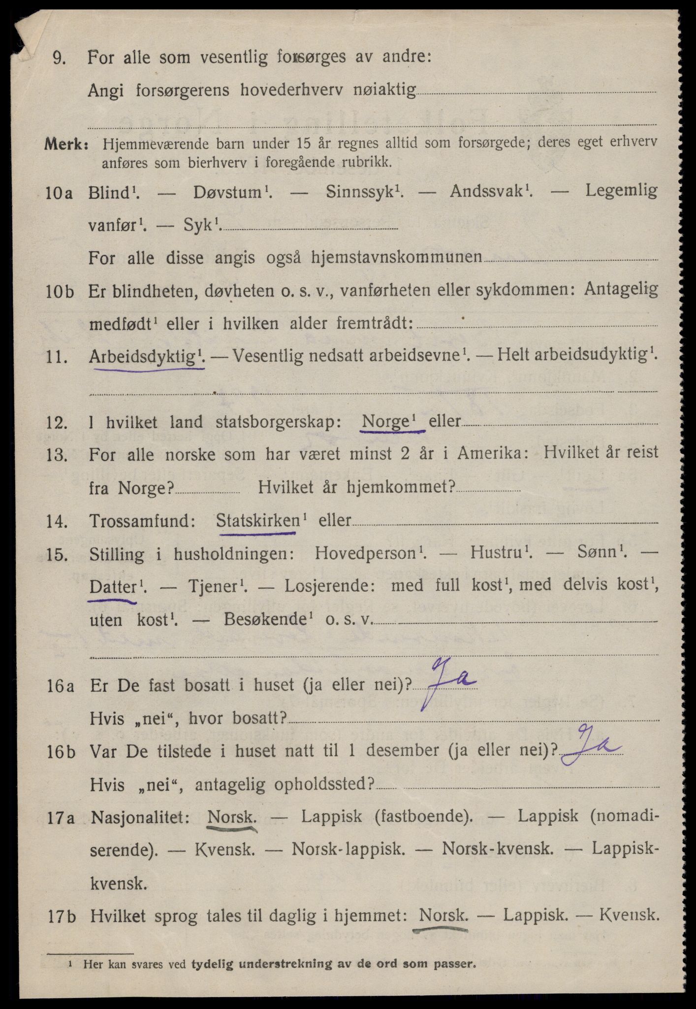 SAT, 1920 census for Kvenvær, 1920, p. 2101