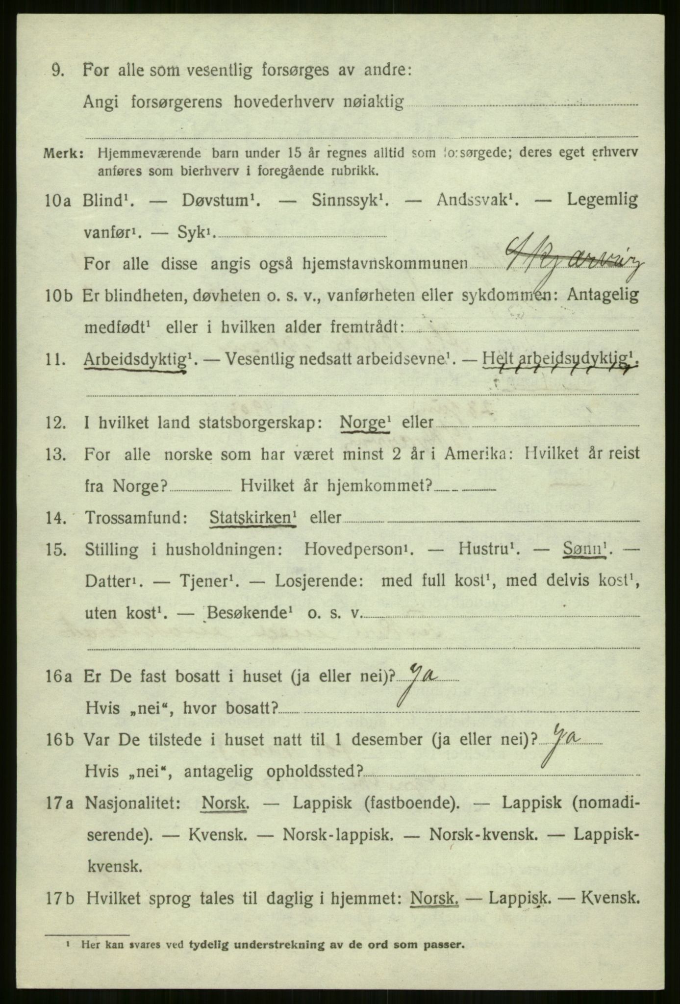 SATØ, 1920 census for Skjervøy, 1920, p. 5610