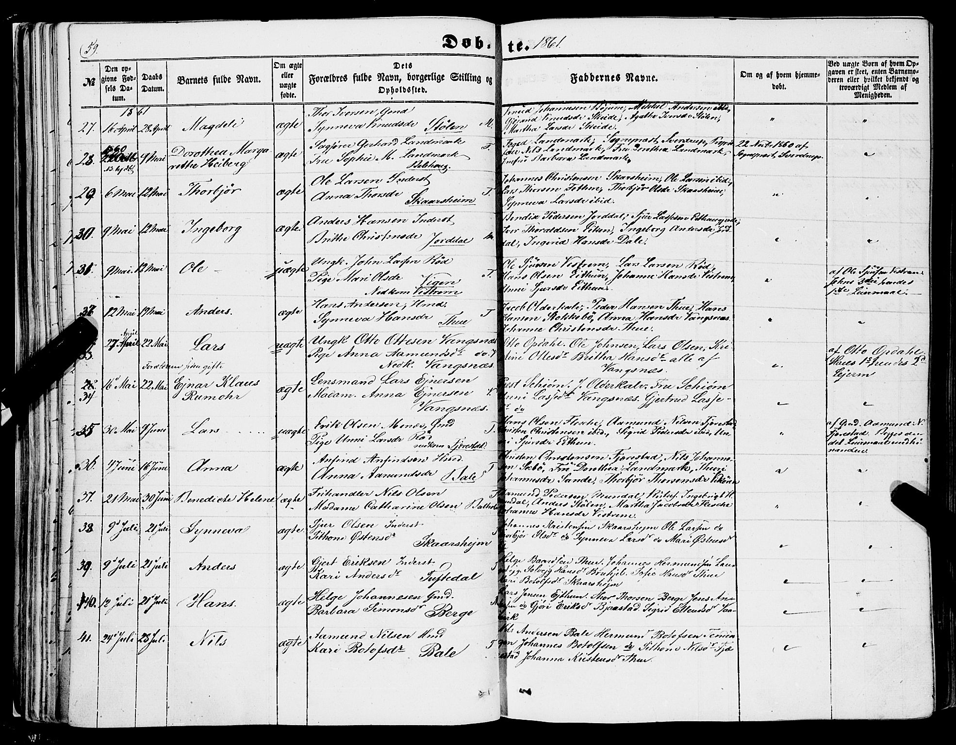 Balestrand sokneprestembete, SAB/A-79601/H/Haa/Haaa/L0002: Parish register (official) no. A 2, 1847-1866, p. 59