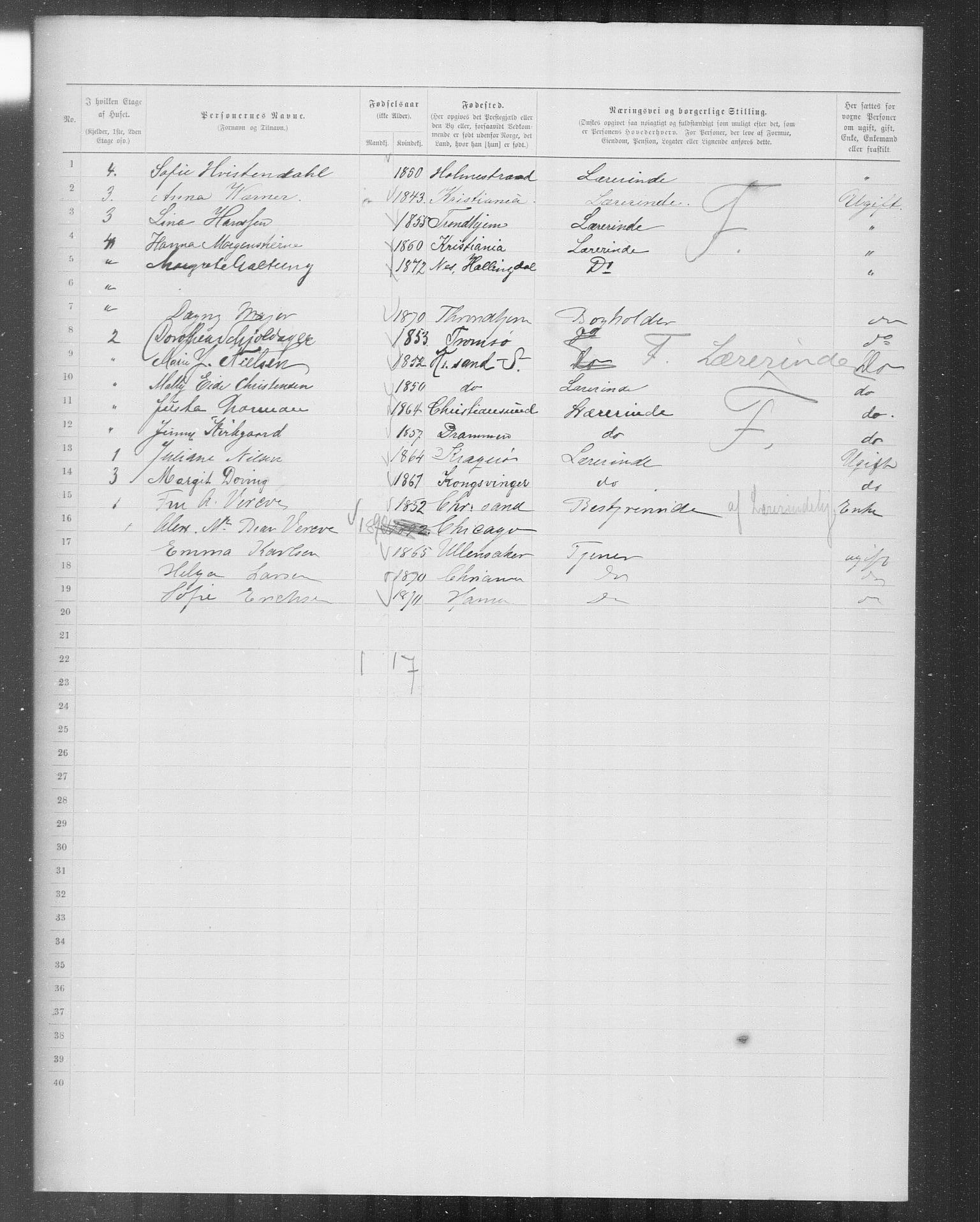 OBA, Municipal Census 1899 for Kristiania, 1899, p. 10263